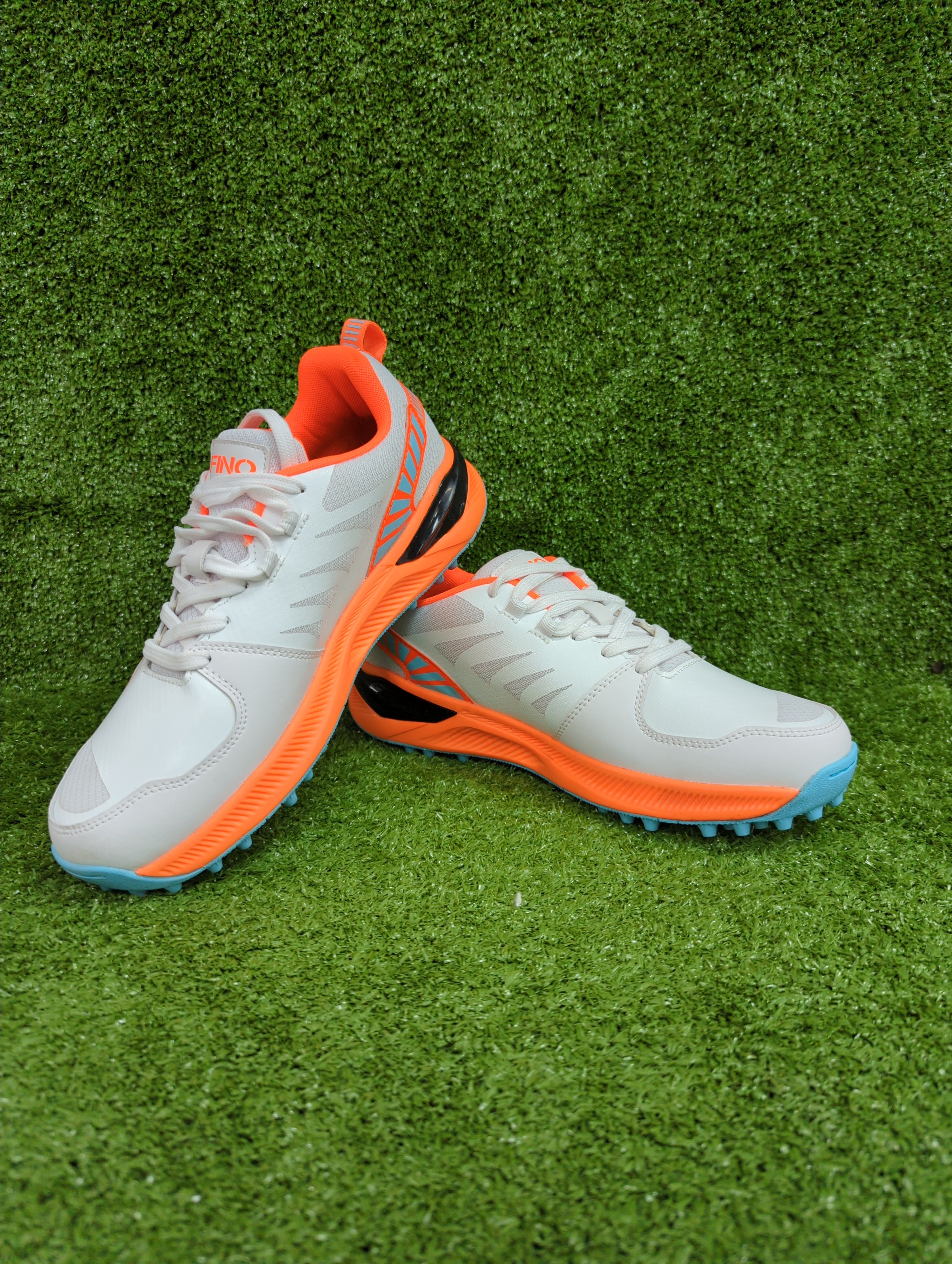 FINO C-14 Cricket Shoes White and Orange