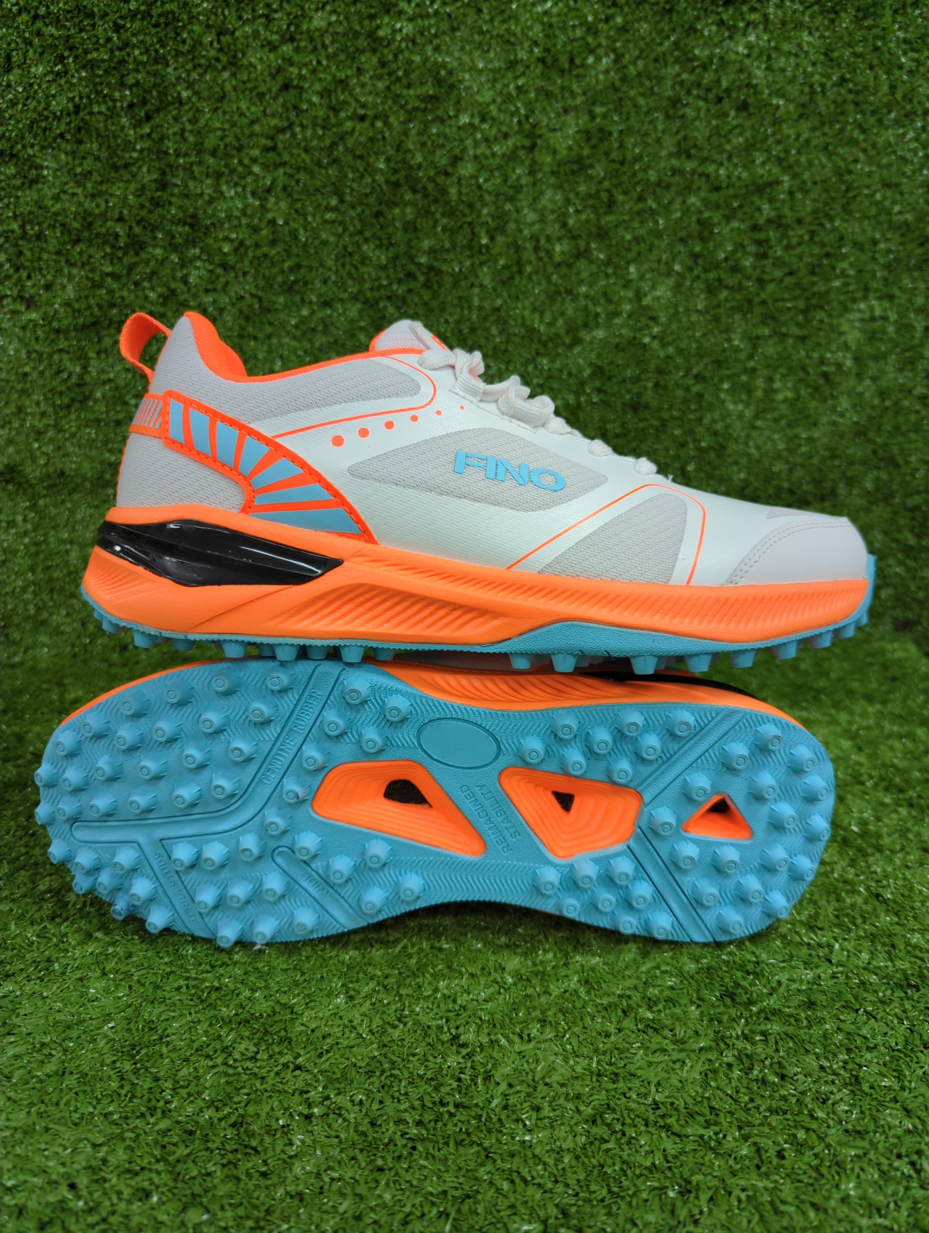 FINO C-14 Cricket Shoes White and Orange