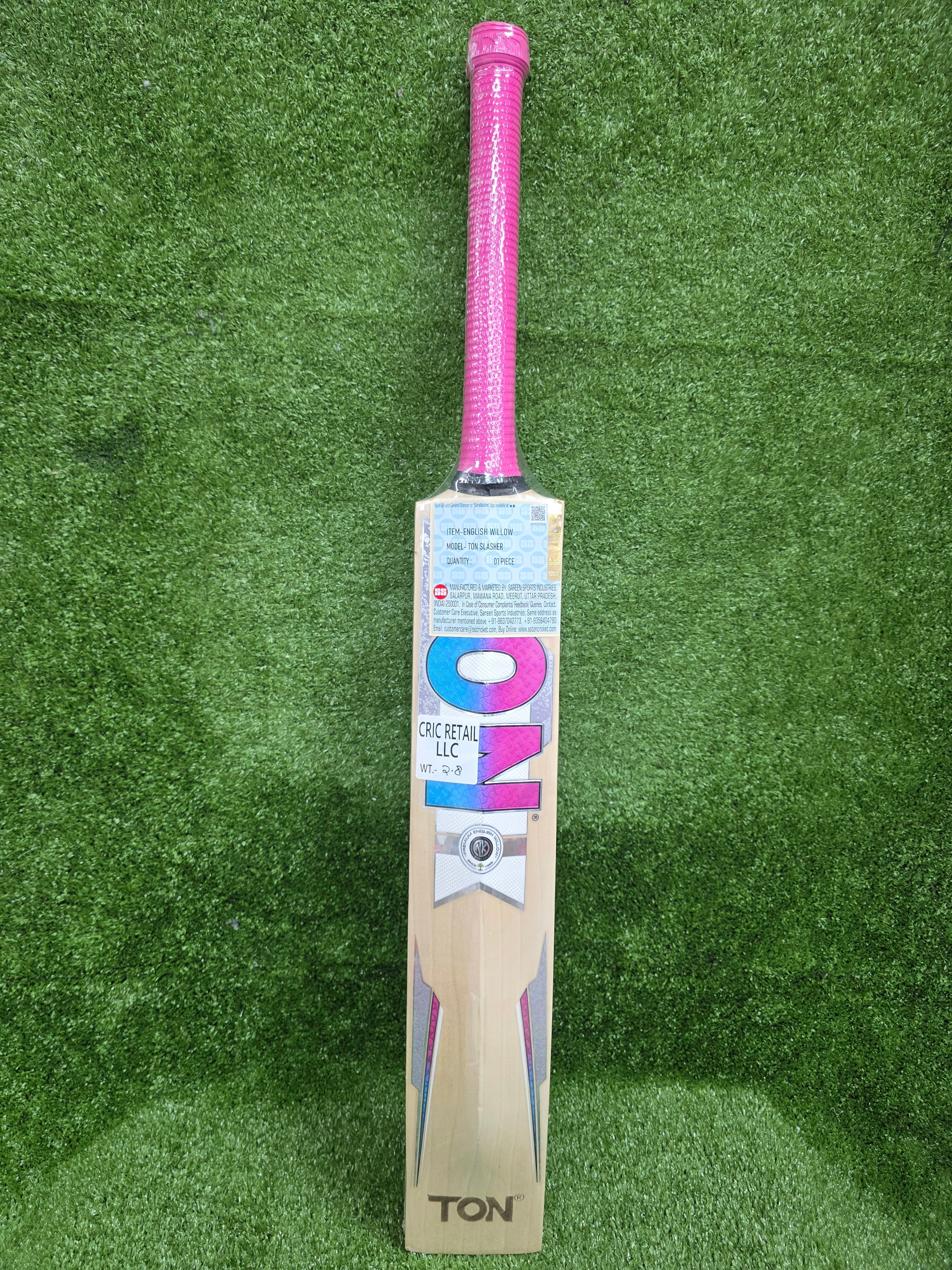 SS Ton Slasher English Willow Cricket Bat – Long Blade, Grade 3 SS