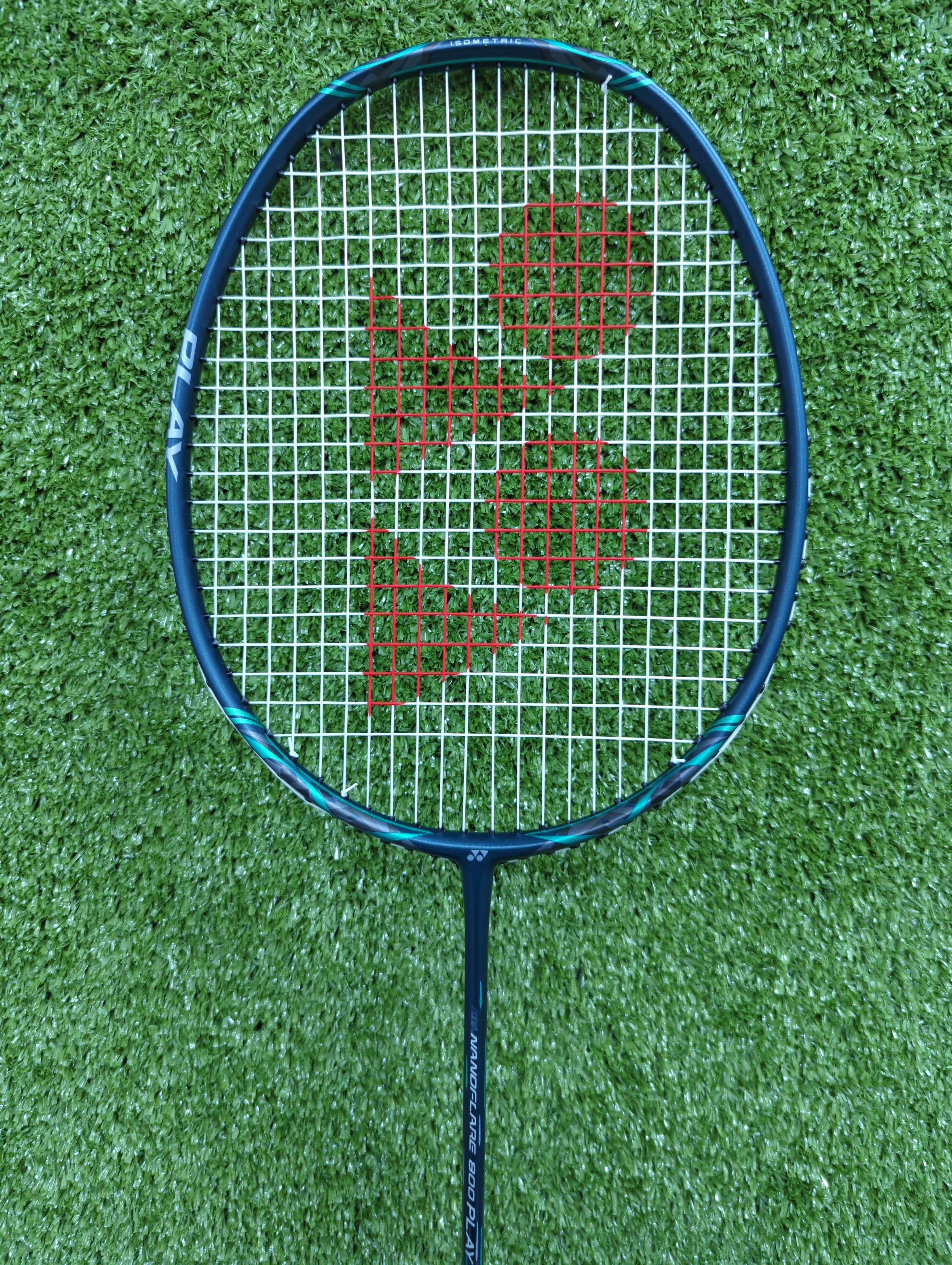 Yonex Nanoflare 800 Play Deep Green Badminton Racket Prestrung - Made in China by Yonex - close-up detail - TopCricketStore