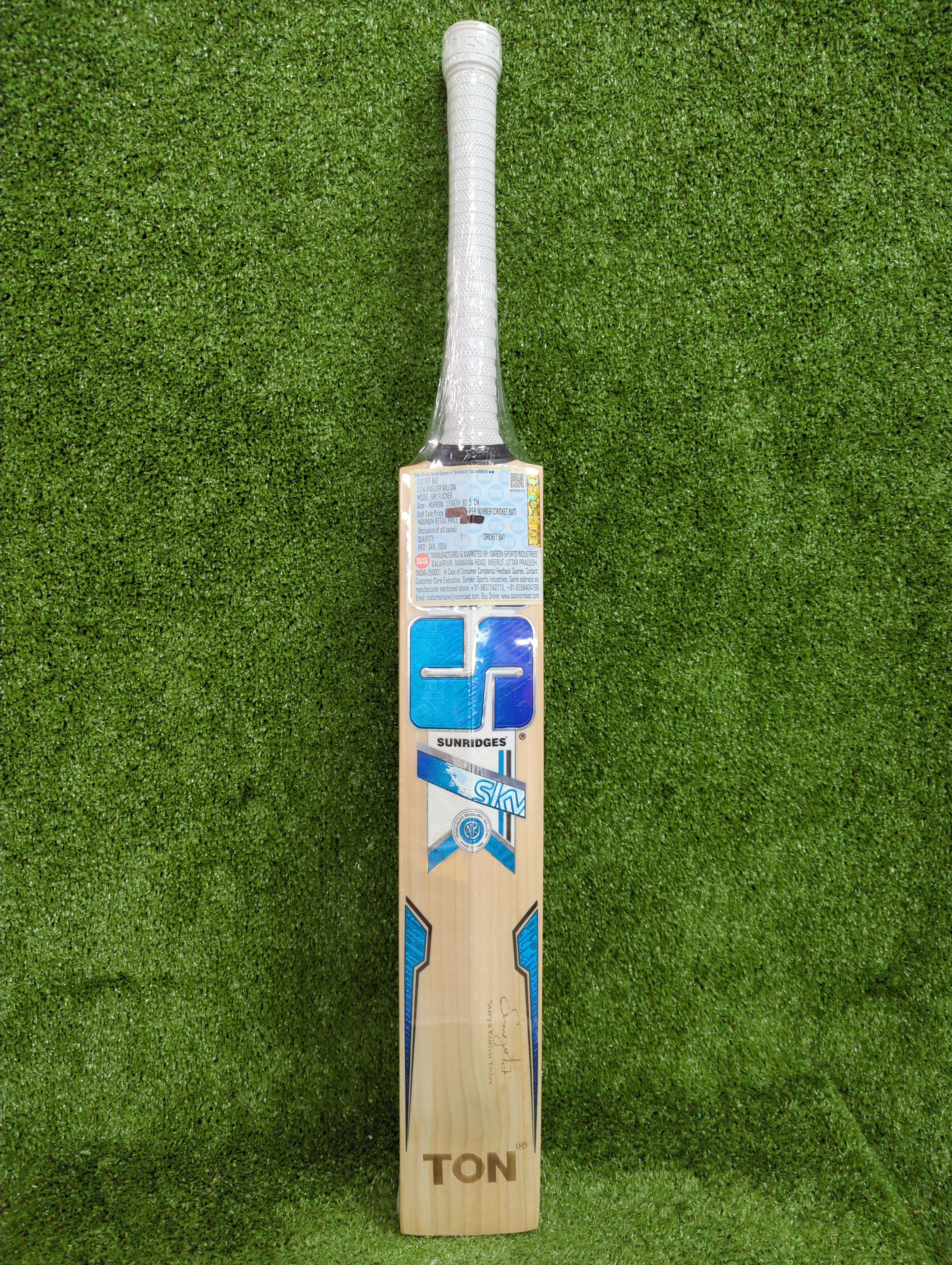 SS Sky Flicker Youth Harrow English Willow Cricket Bat by SS - packaging view - TopCricketStore