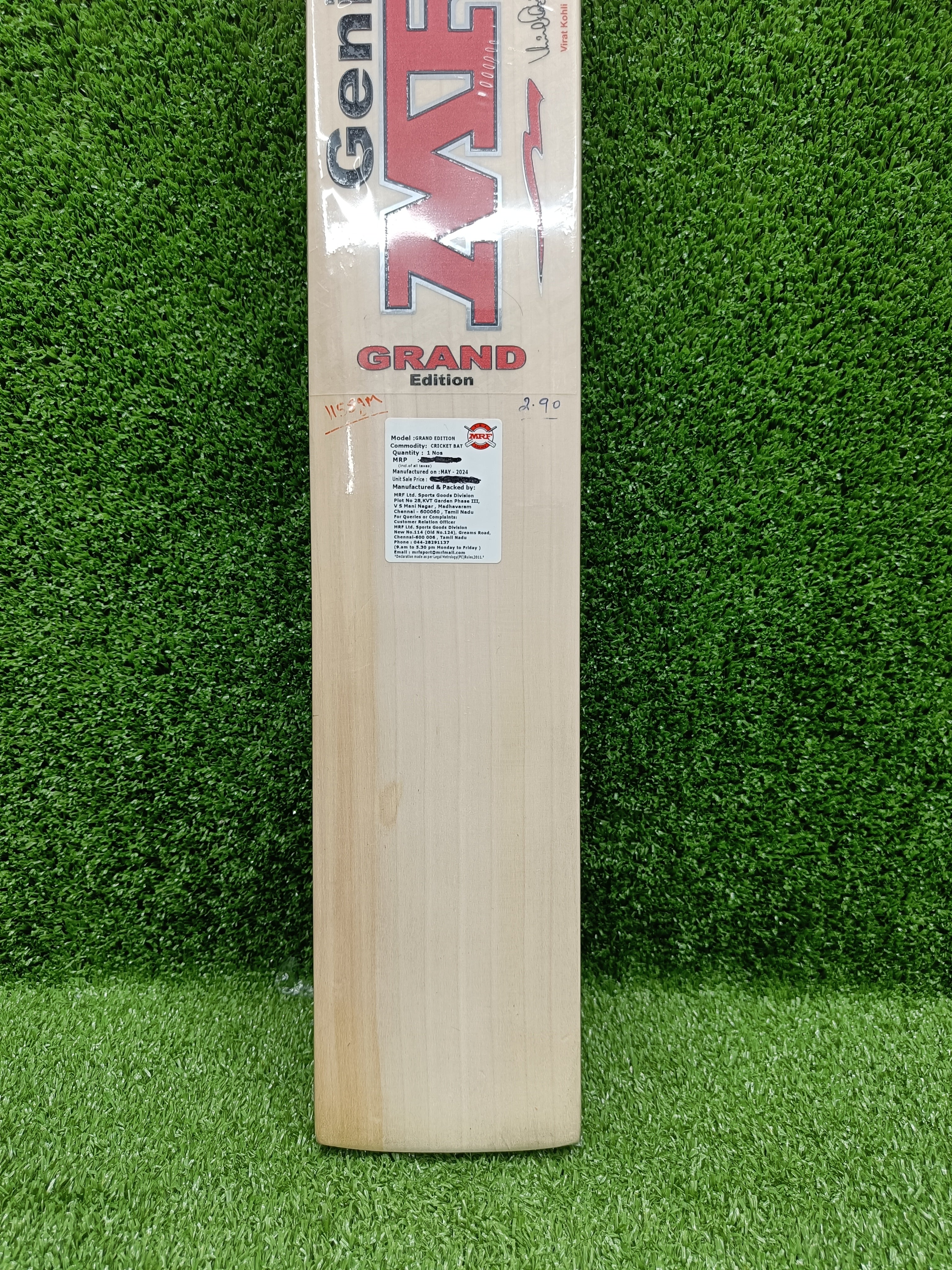 MRF Genius Grand Edition Cricket Bat by MRF - side view - TopCricketStore