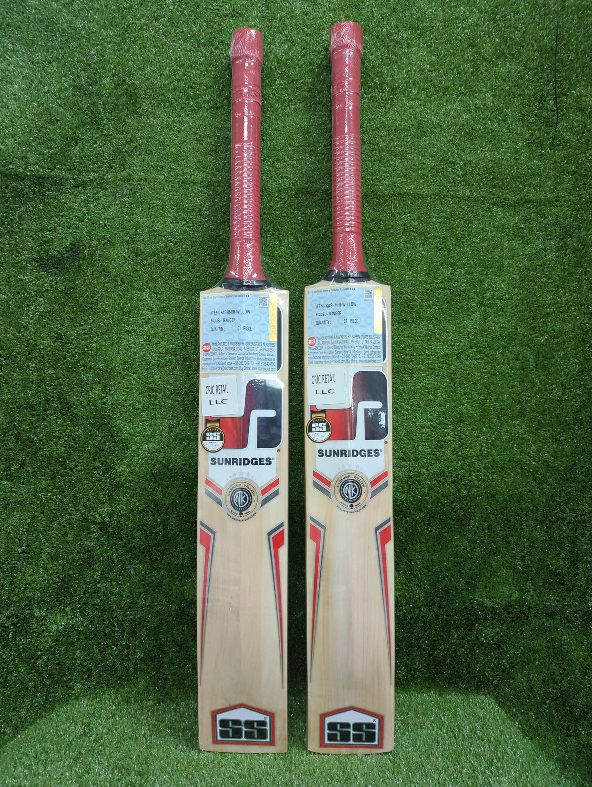 SS Ranger Kashmir Willow Cricket Bat by SS - back view - TopCricketStore