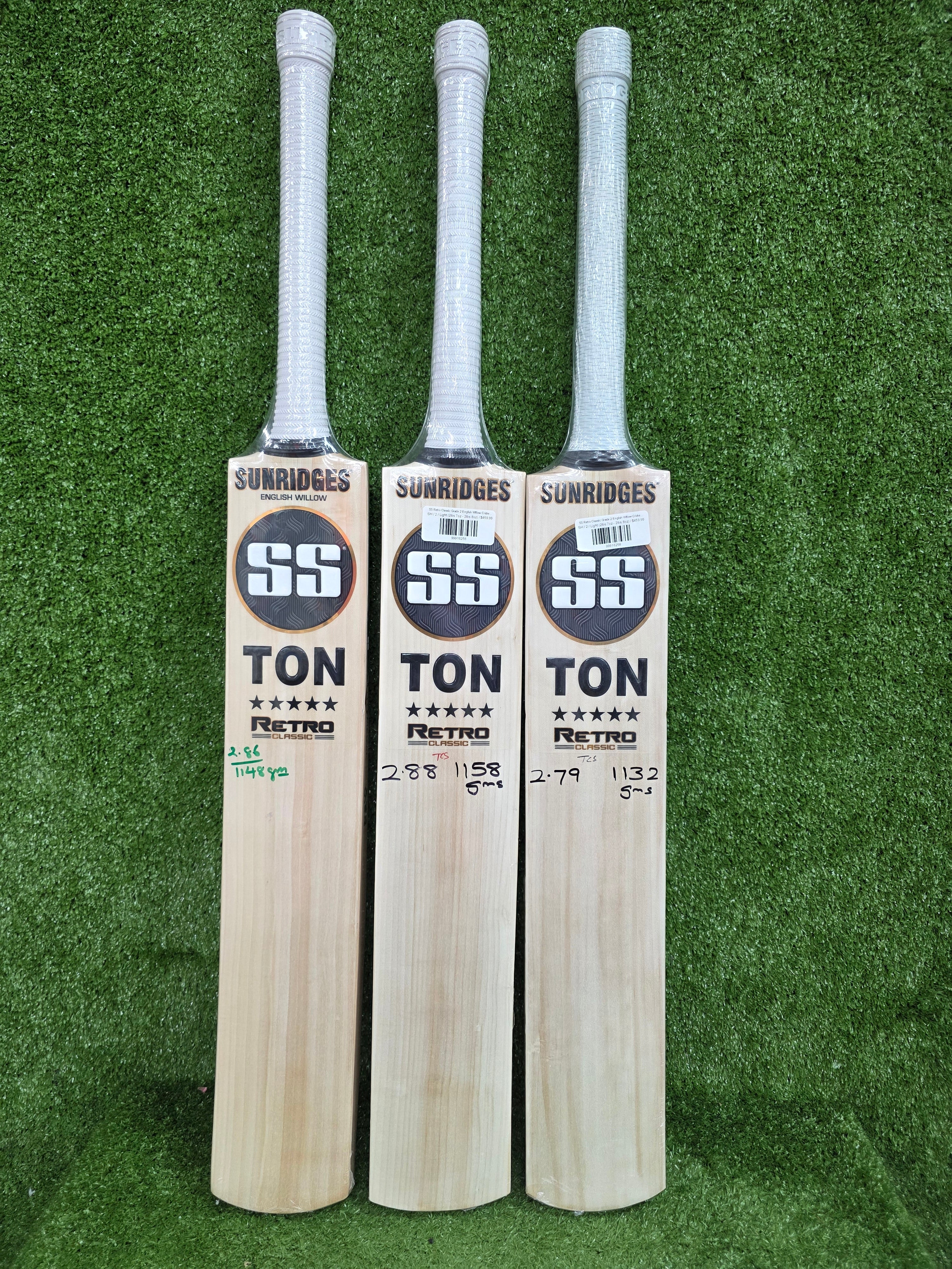 SS Retro Classic Grade 2 English Willow Cricket Bat (SH) SS