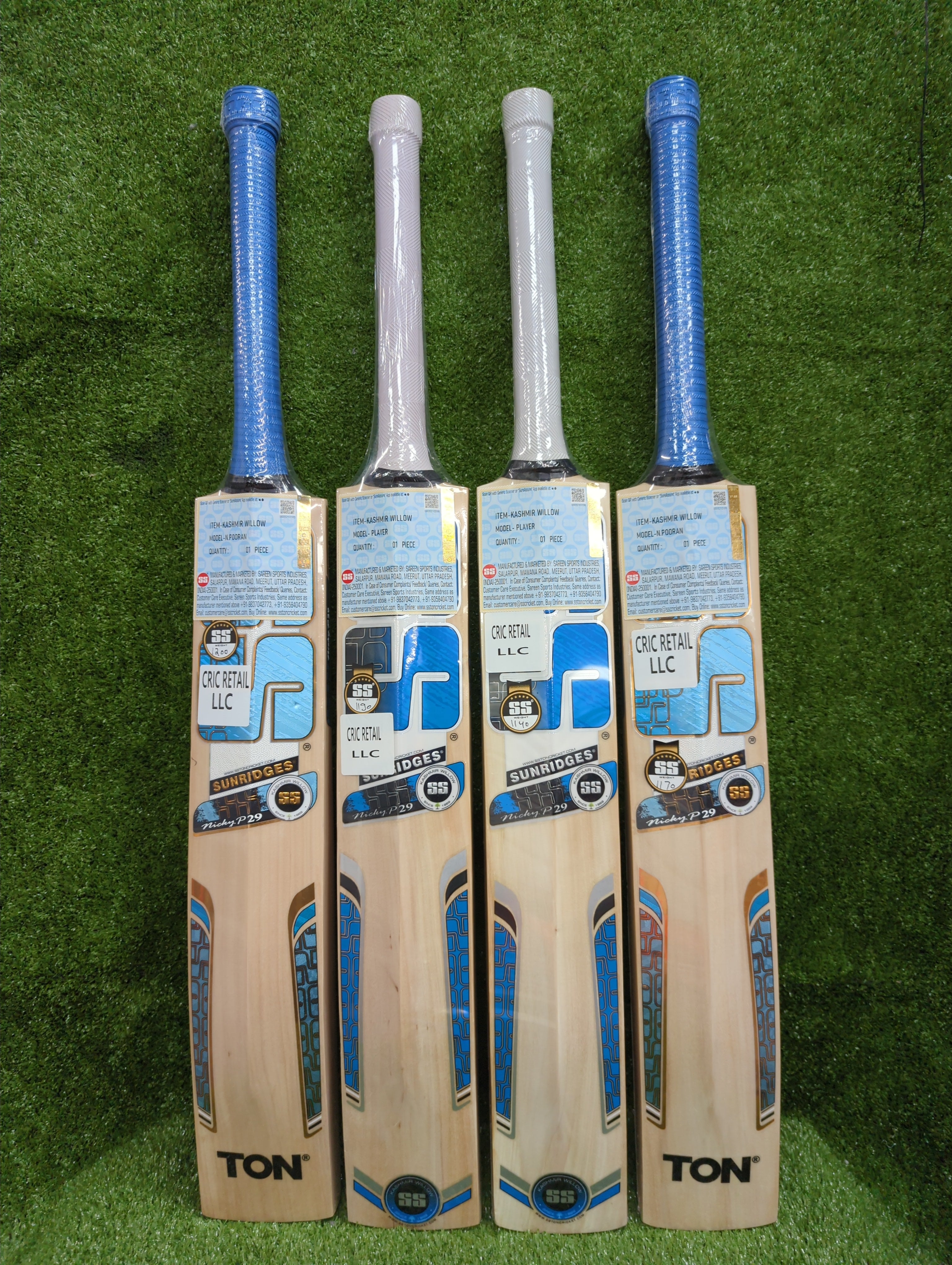SS Nicky P29 Kashmir Willow Bat - Short Handle by SS - back view - TopCricketStore