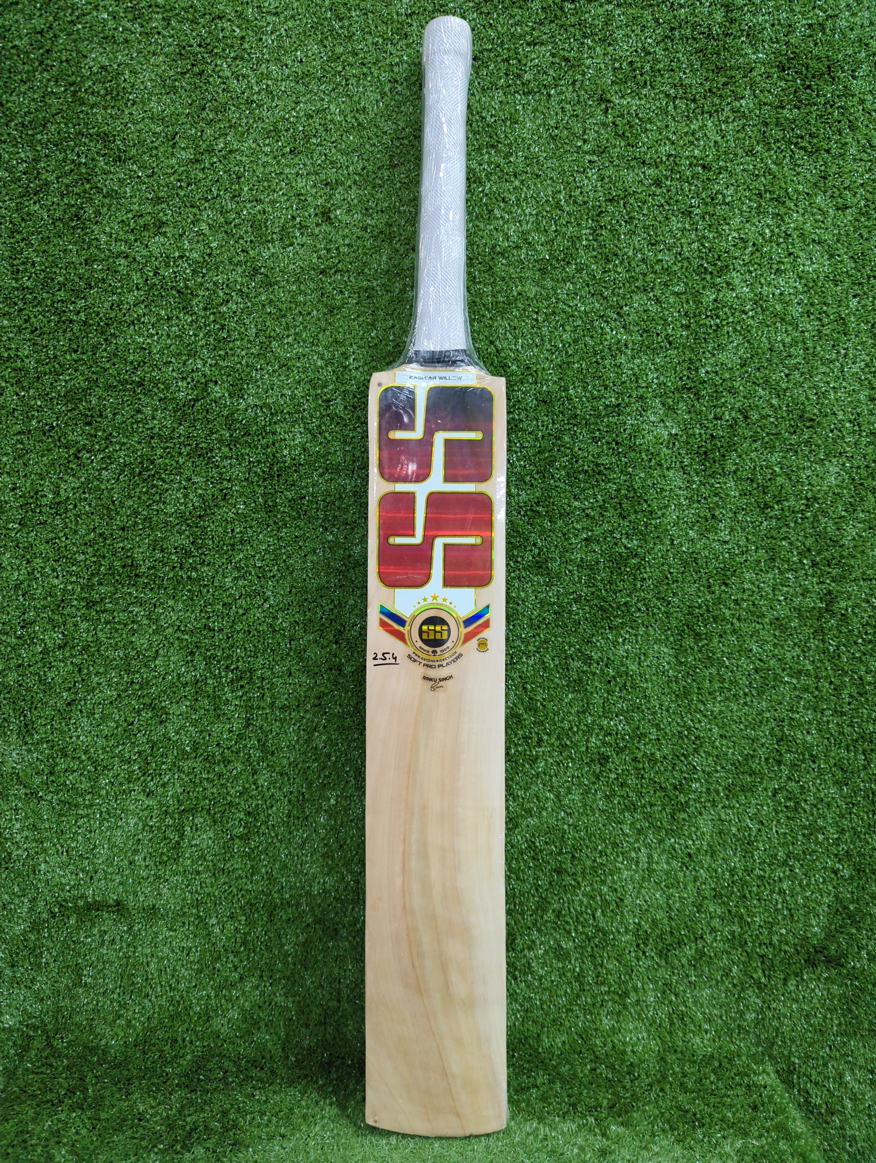SS Soft Pro Player Cricket Batte Unisex-Adult Beige Poignée Courte - Batte De Cricket Kashmir Willow