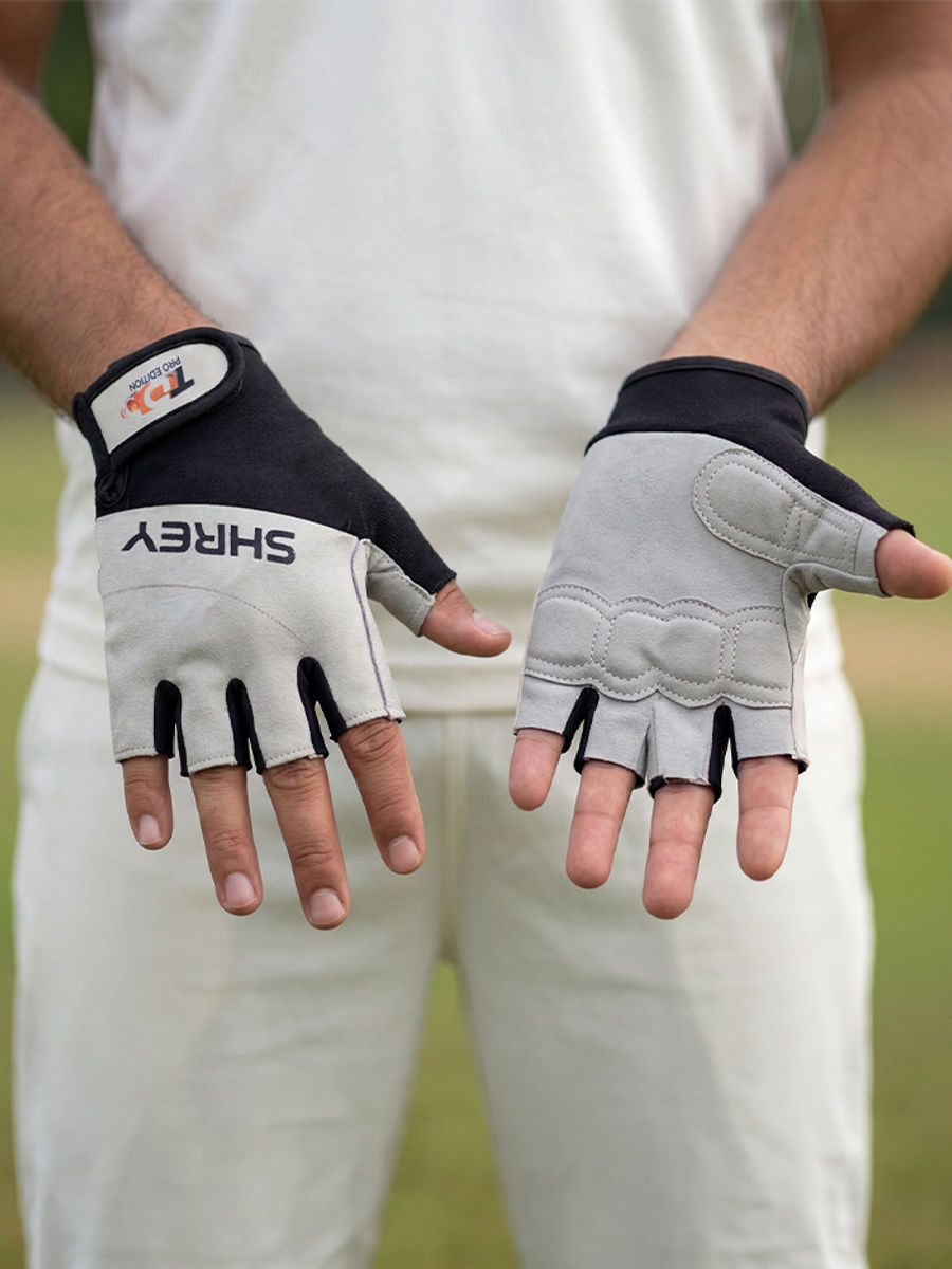 Shrey Pro Edition Adult Cricket Fielding Gloves by SHREY - in-use view - TopCricketStore