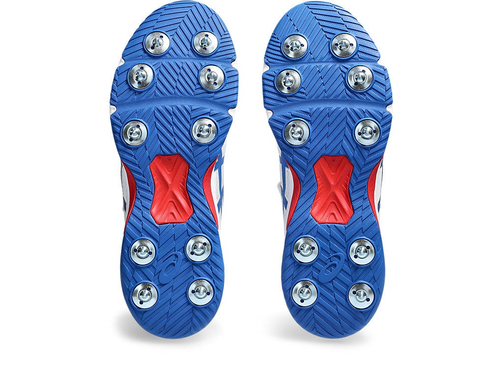 Asics Speed Menace FF White/Tuna Blue Cricket Metal Spike Shoes