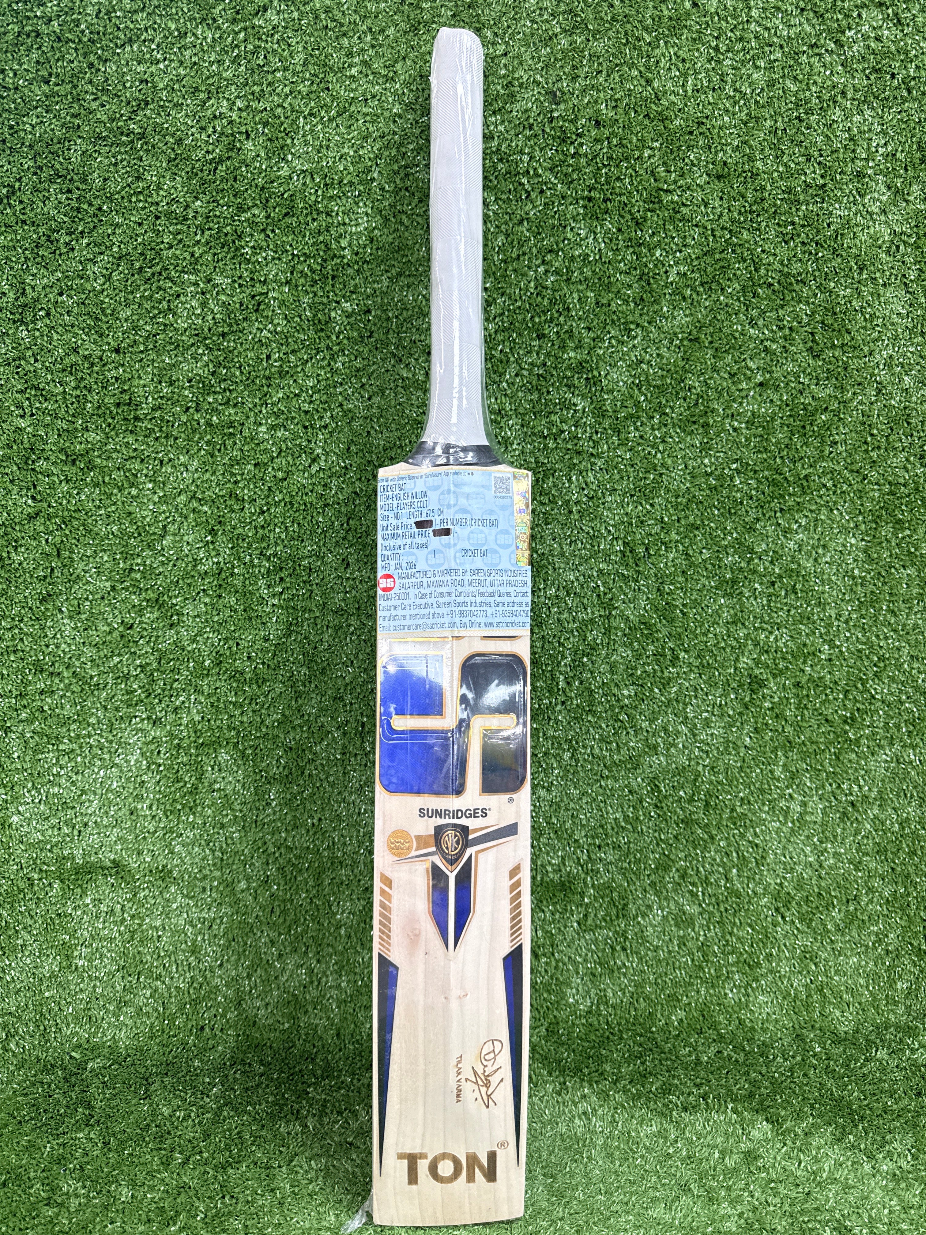 Back profile of SS Player Colt Youth Bat highlighting concave edges and spine