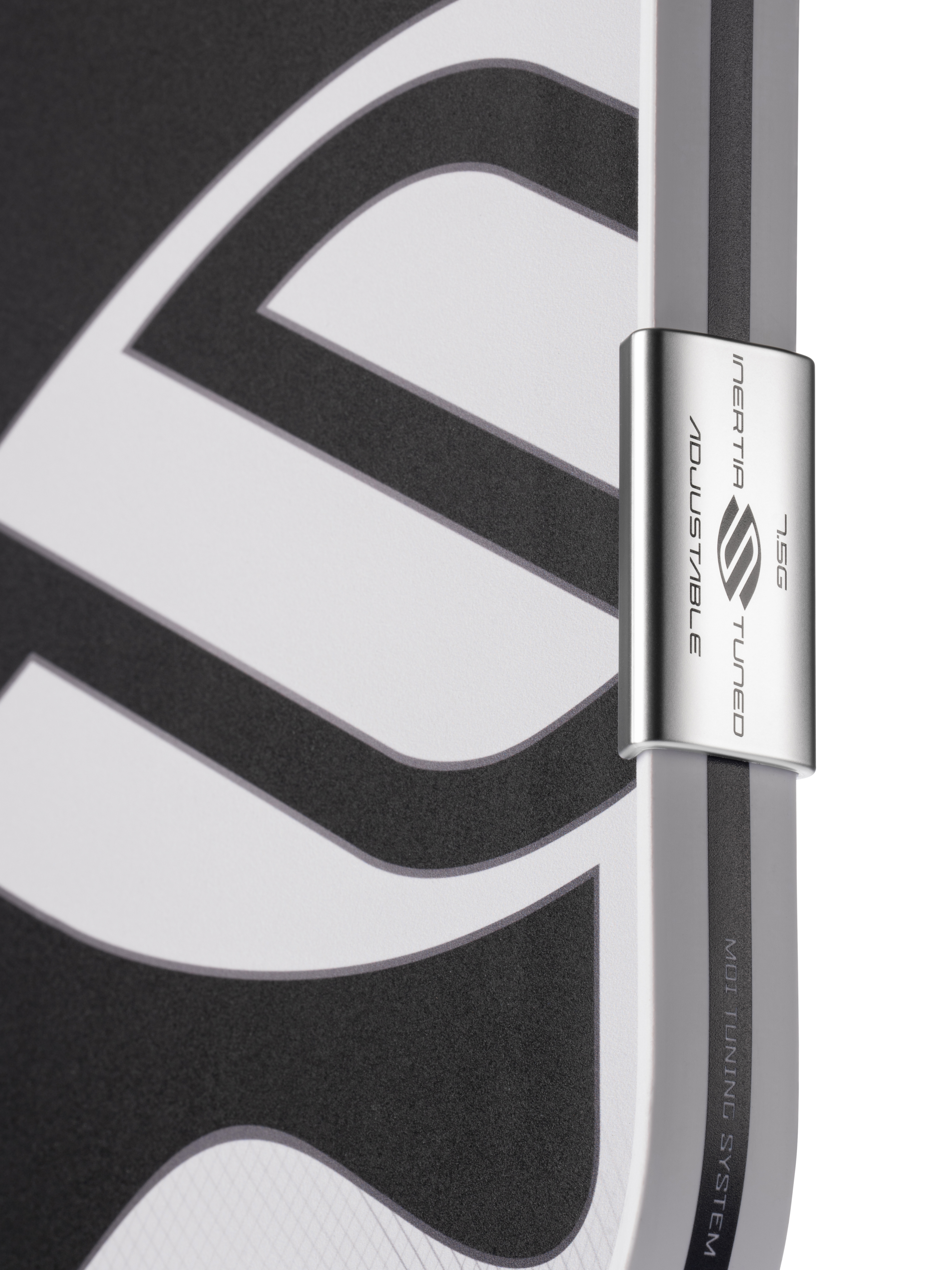 Close up of the octagonal handle and MOI perimeter weighting on the Selkirk OMNI pickleball paddle
