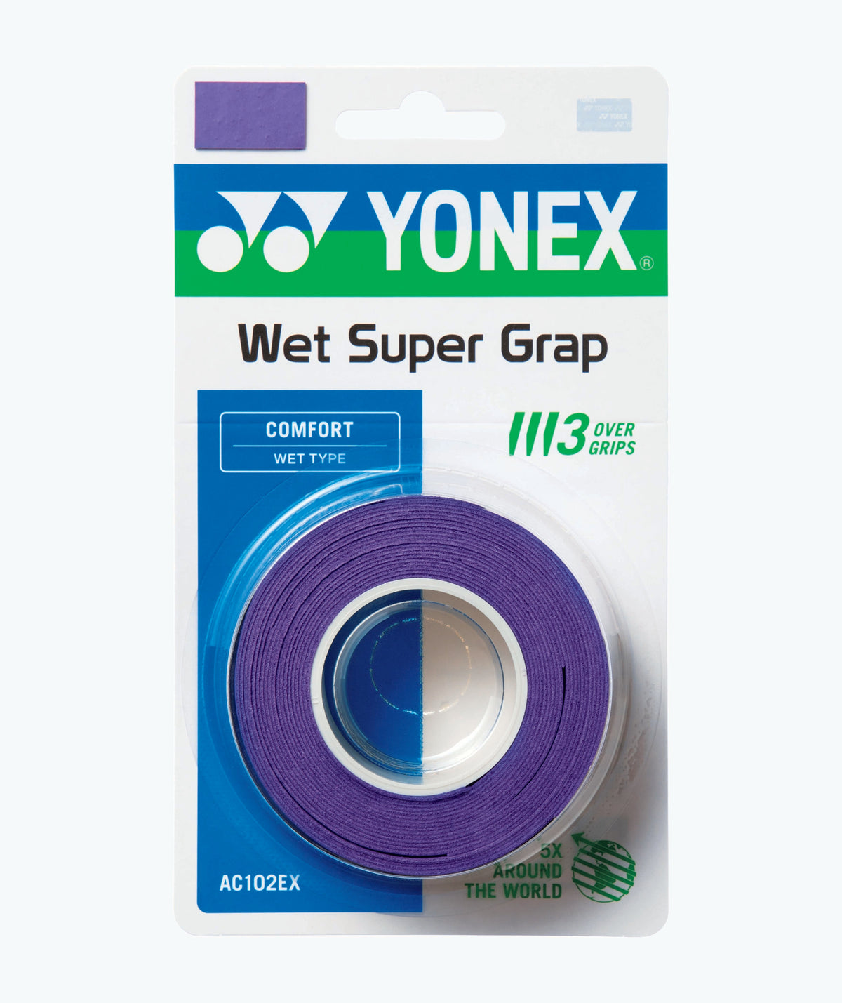 Yonex Super Grap AC102EX-3 Badminton Overgrip (3 Wraps) by Yonex - Dark Purple - TopCricketStore