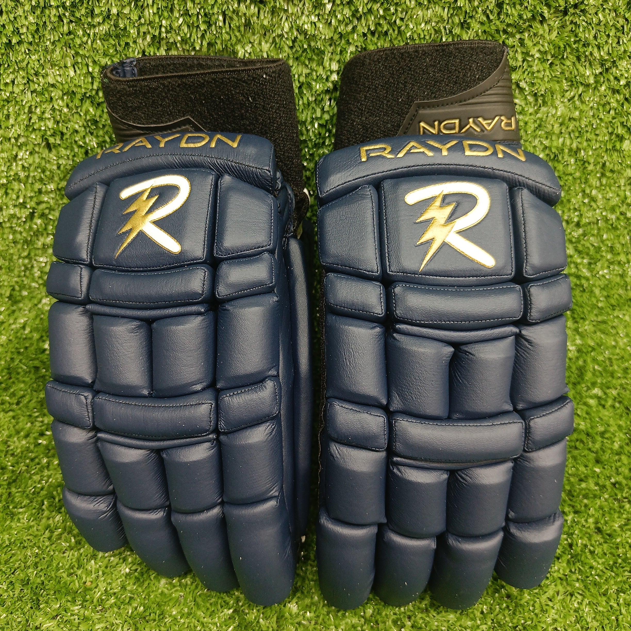 Raydn Players Edition Adult Cricket Gloves (With Pittard) White / Navy Blue / Black