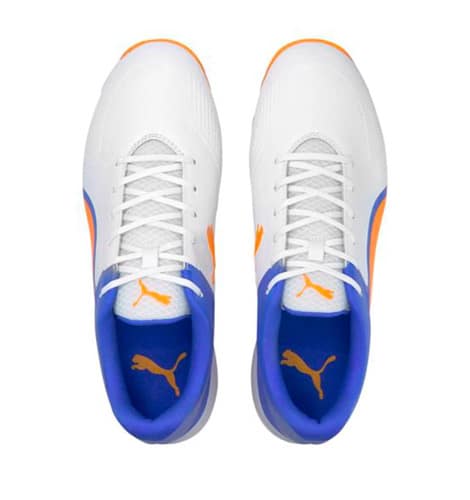 Puma 20 White-Bluemazing-Orange Glow Cricket Shoes