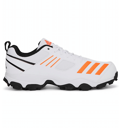 Adidas Crihase White/Orange Cricket Shoes