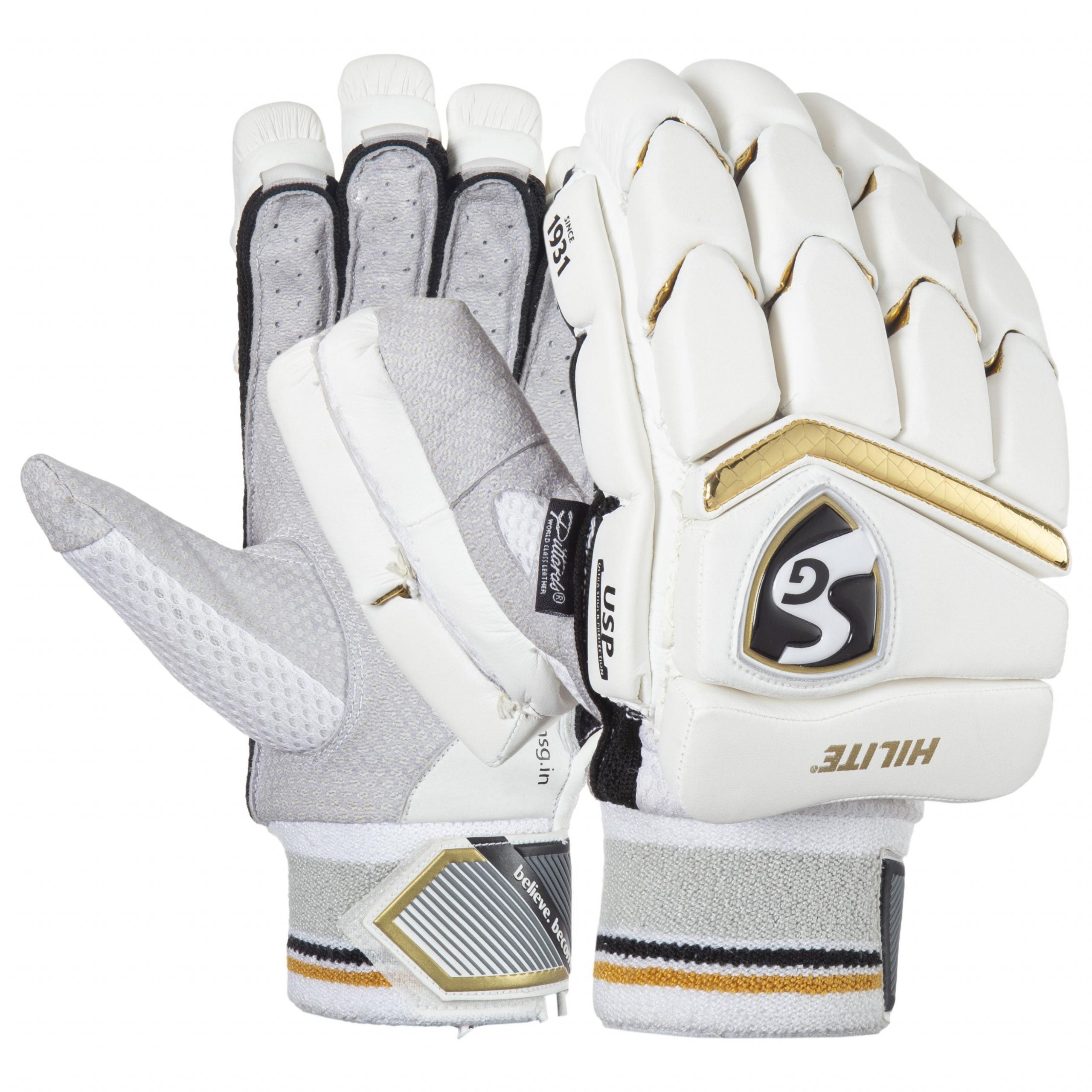 SG Hilite Gold Adult Cricket Batting Gloves