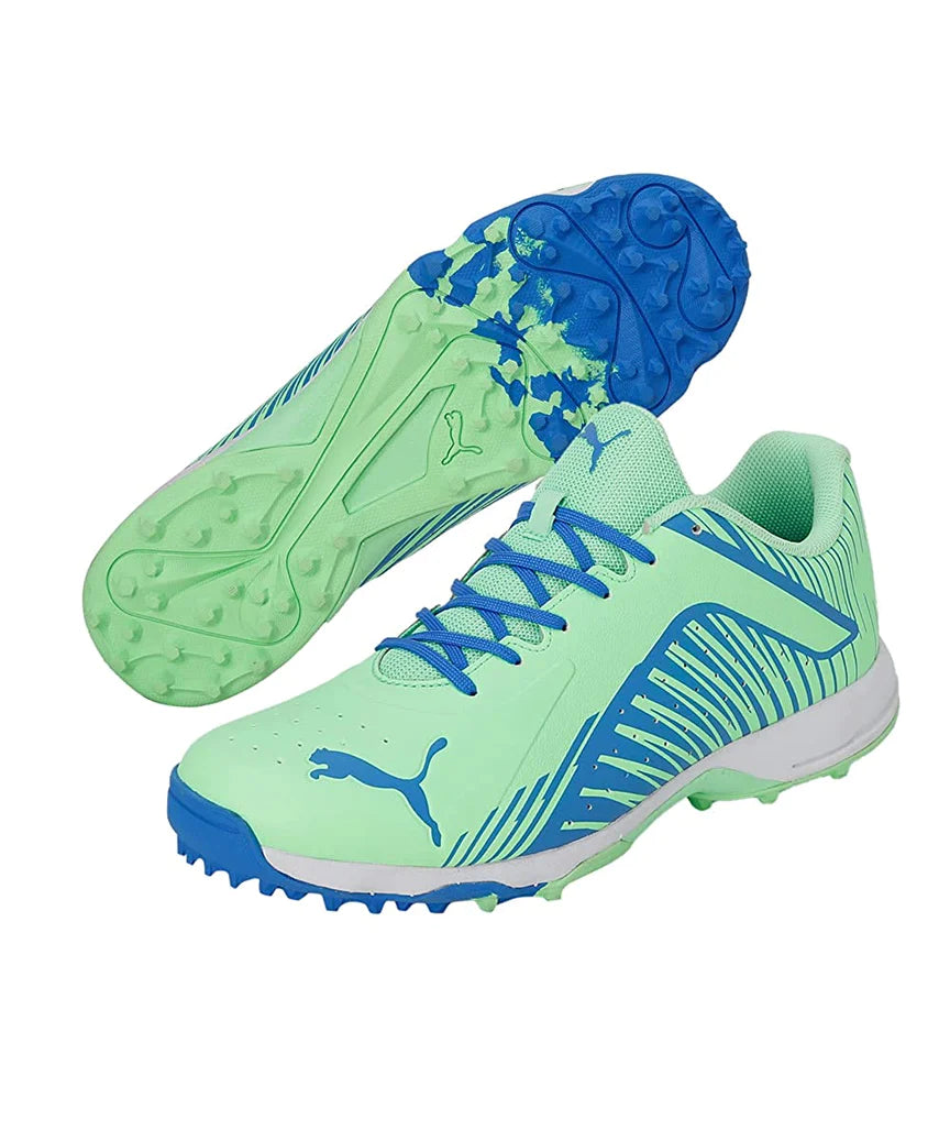 PUMA 22 FH Rubber | Puma Eleckro Green-Bluemazing White Cricket Shoes