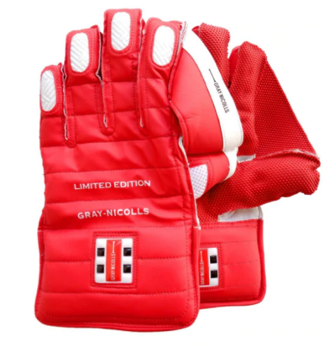 Gray-Nicolls Red Limited Edition Adult Cricket Wicket Keeping Gloves Red