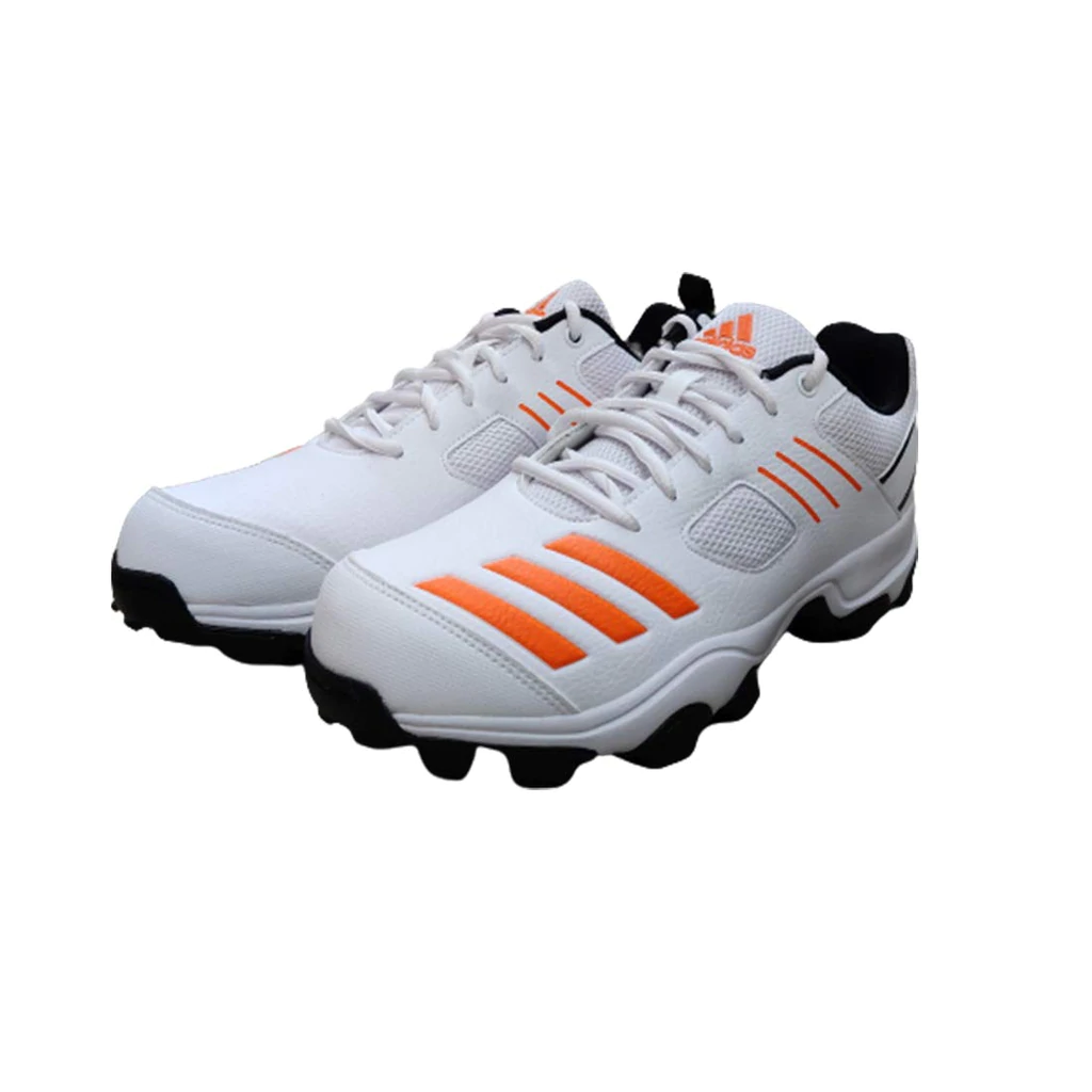 Adidas Crihase White/Orange Cricket Shoes