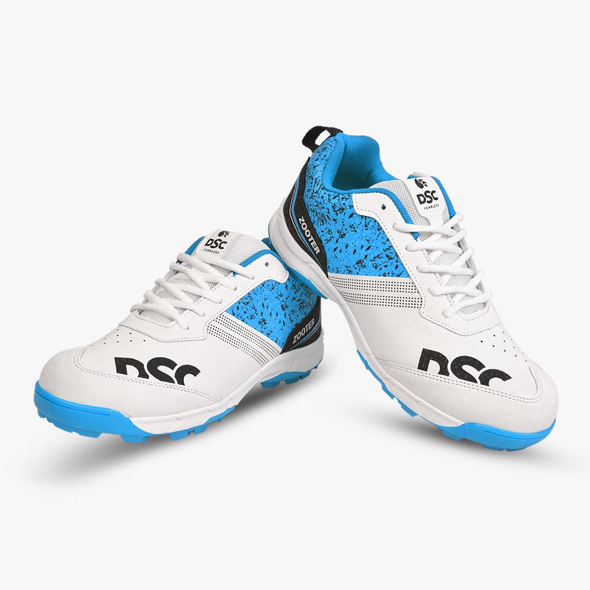 DSC Zooter Junior Cricket Shoes Blue and White