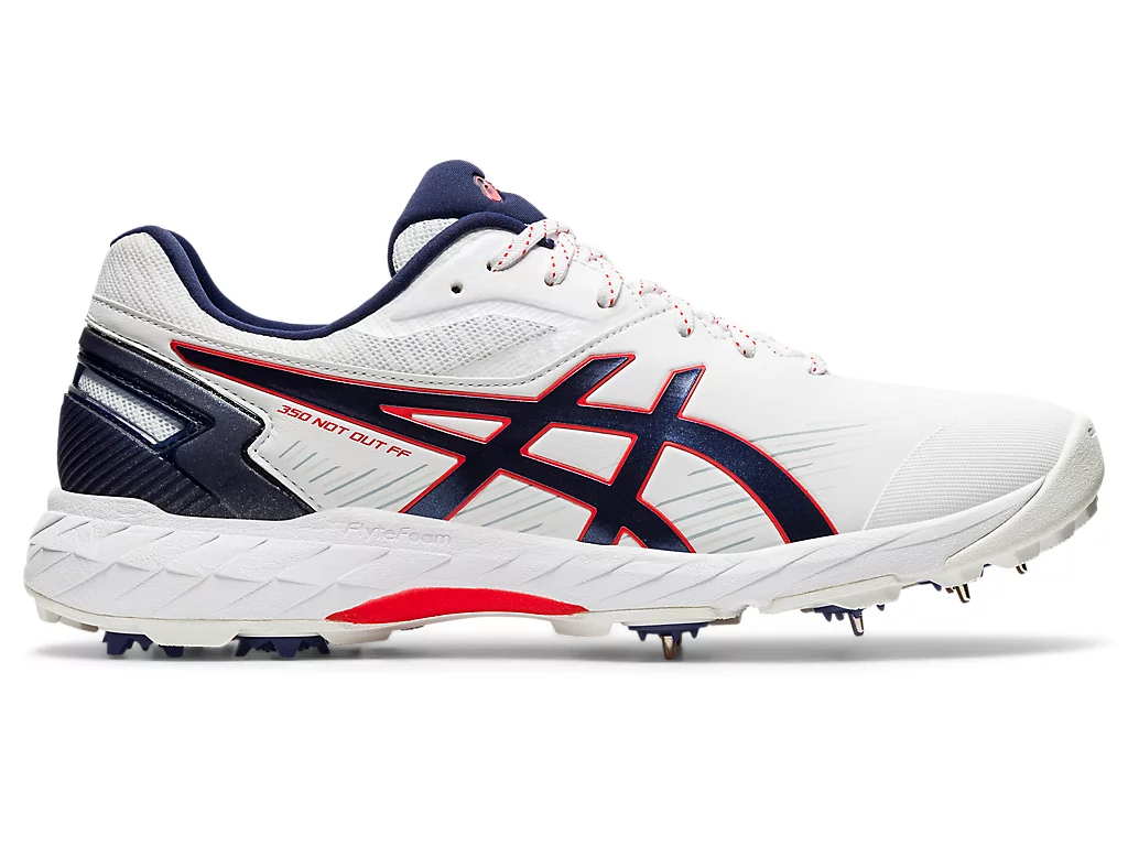 Asics 350 Not Out FF (White/Peacot) Cricket Metal Spike Shoes