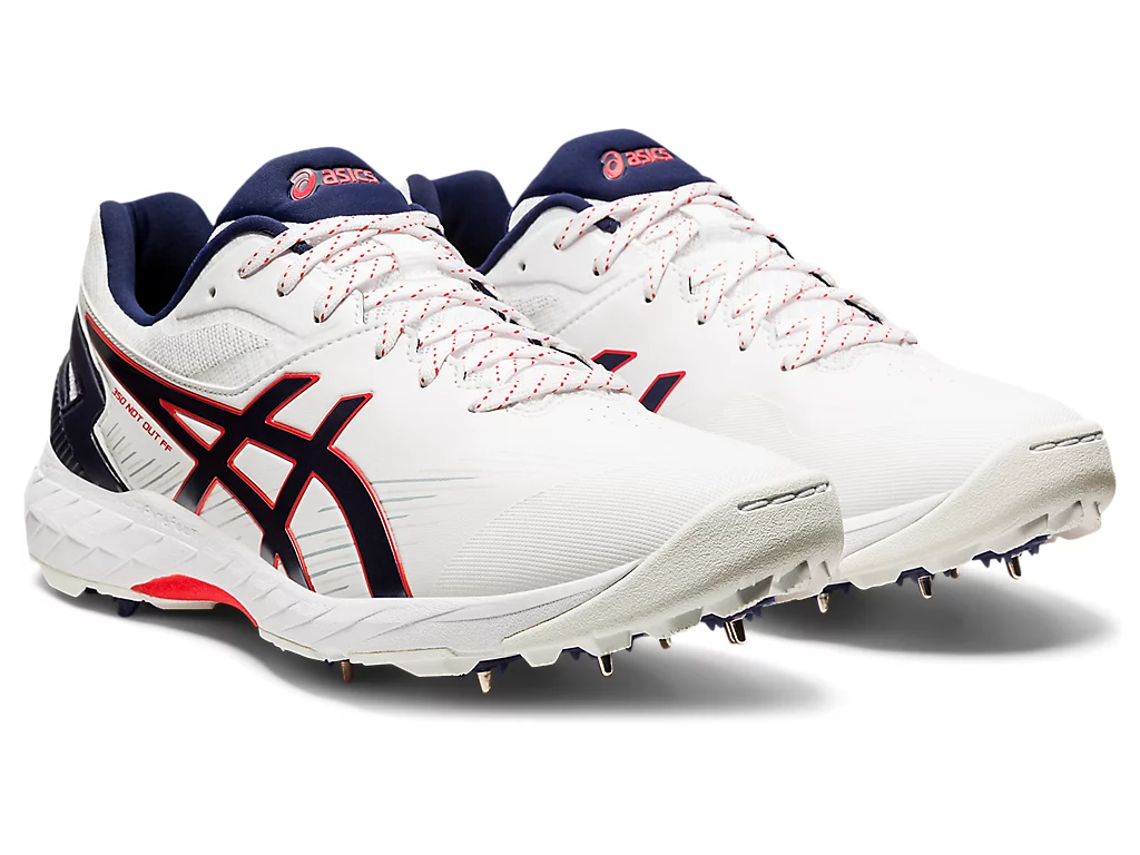 Asics 350 Not Out FF (White/Peacot) Cricket Metal Spike Shoes