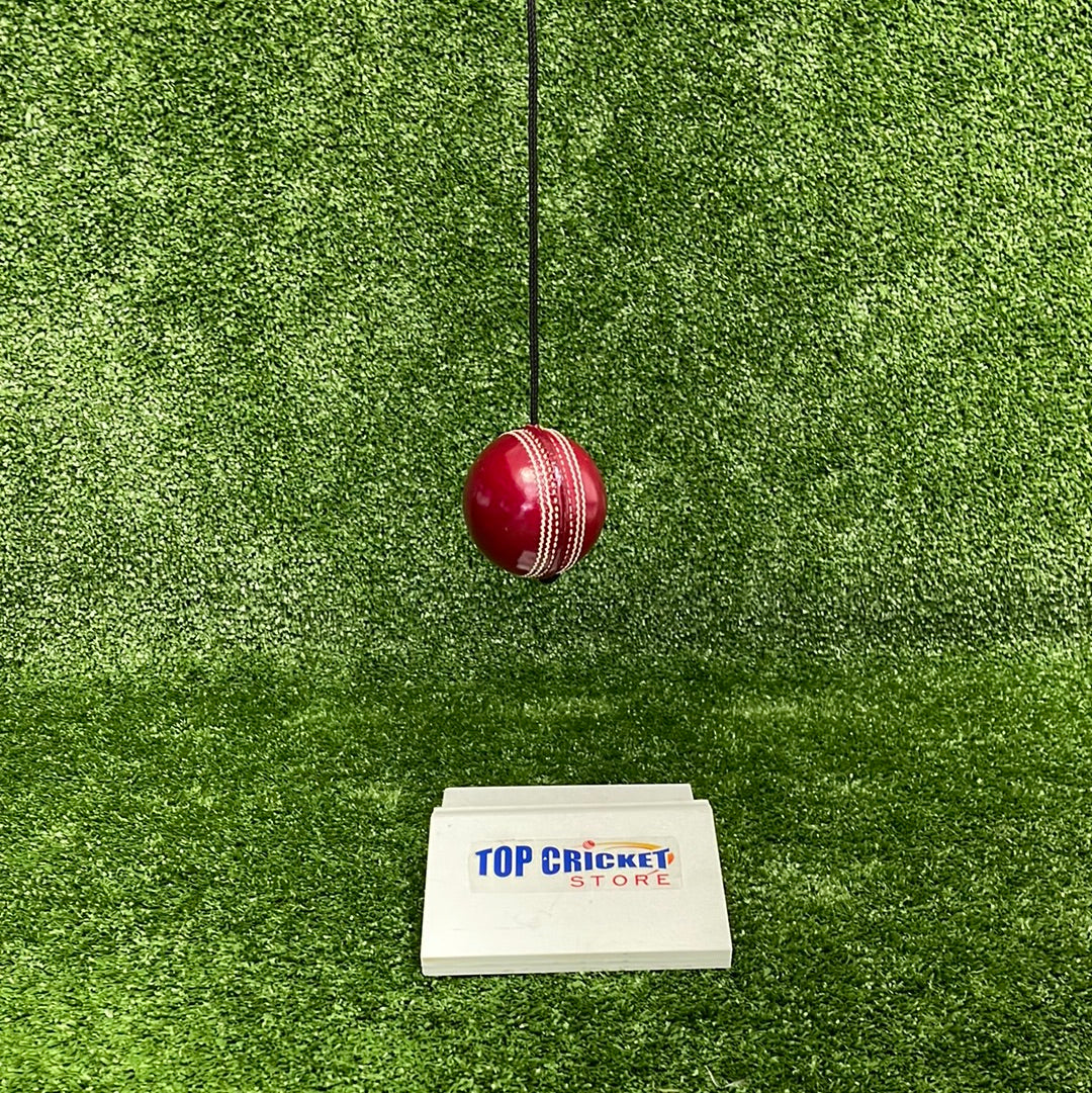 Raydn Hanging String Leather Cricket Training Ball by Raydn - close-up detail - TopCricketStore