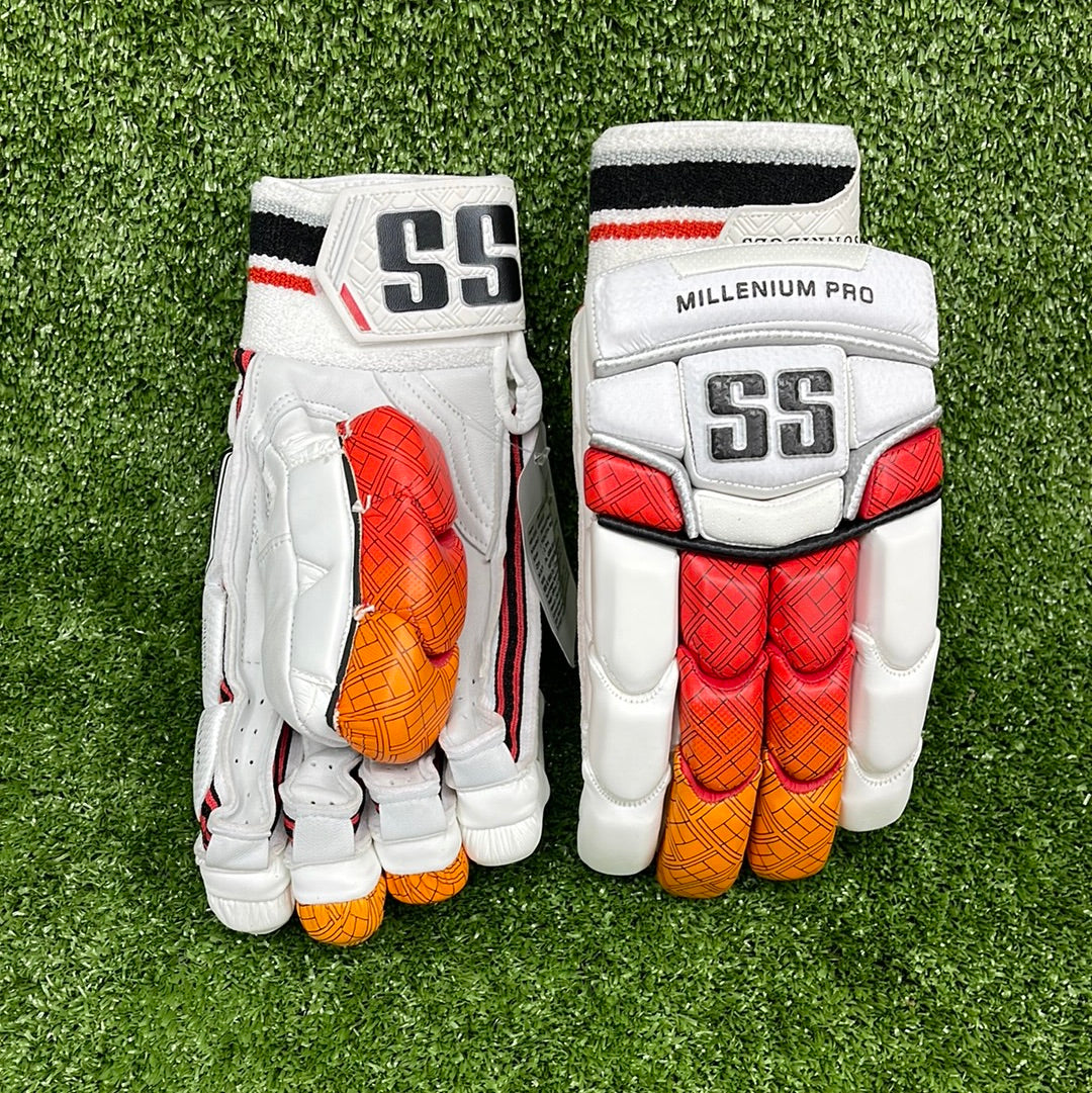 SS Millenium Pro Junior/Youth Cricket Batting Gloves Red/Orange