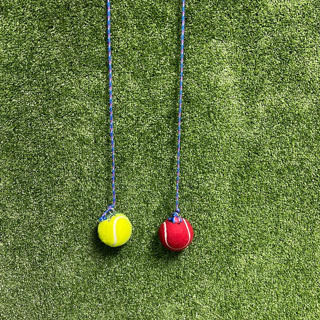 Cricket World Knocking Ball Set – 2 Hanging Cricket Balls For Practice / Knocking