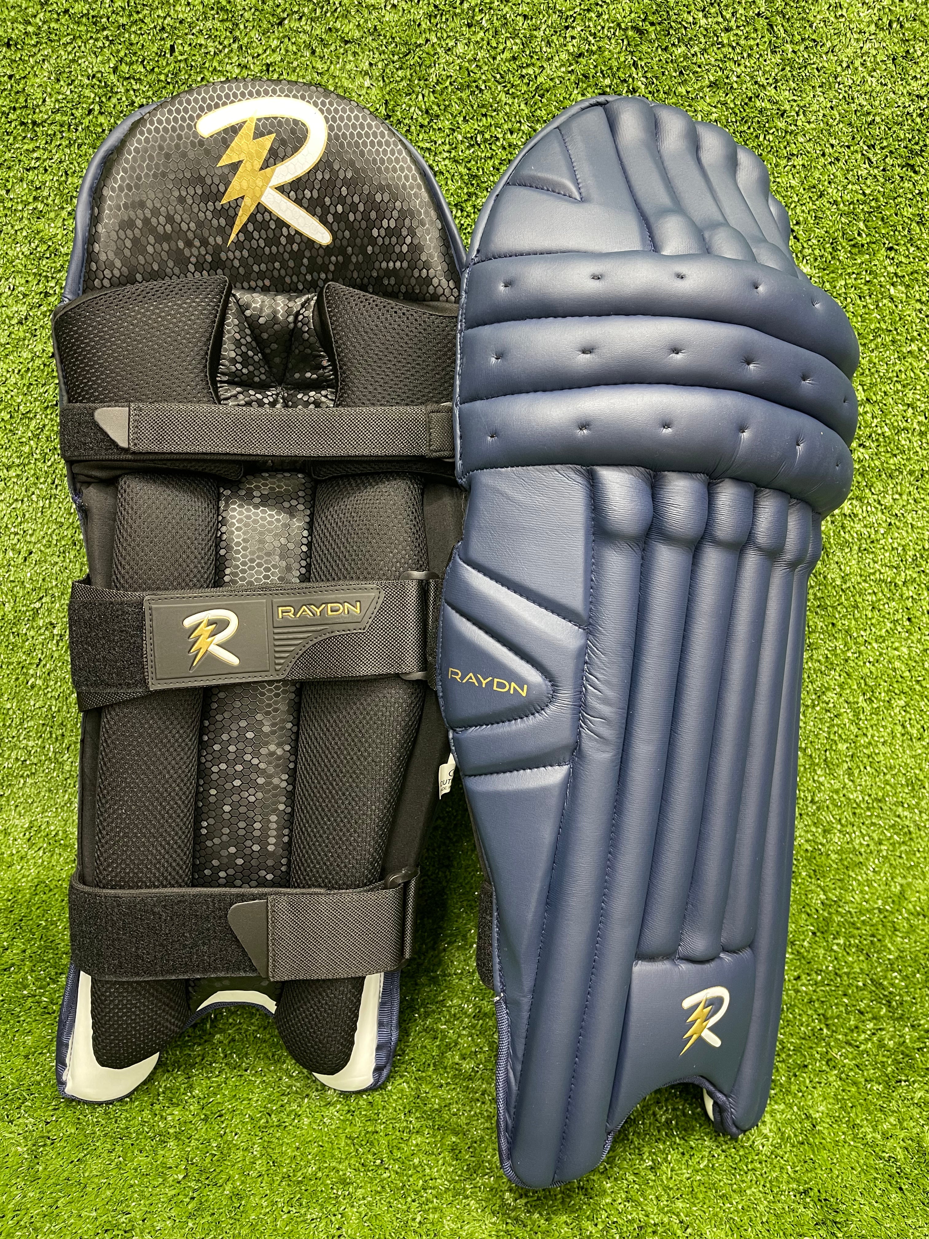 Raydn Cricket Adult Batting Pads (White / Navy Blue / Black)