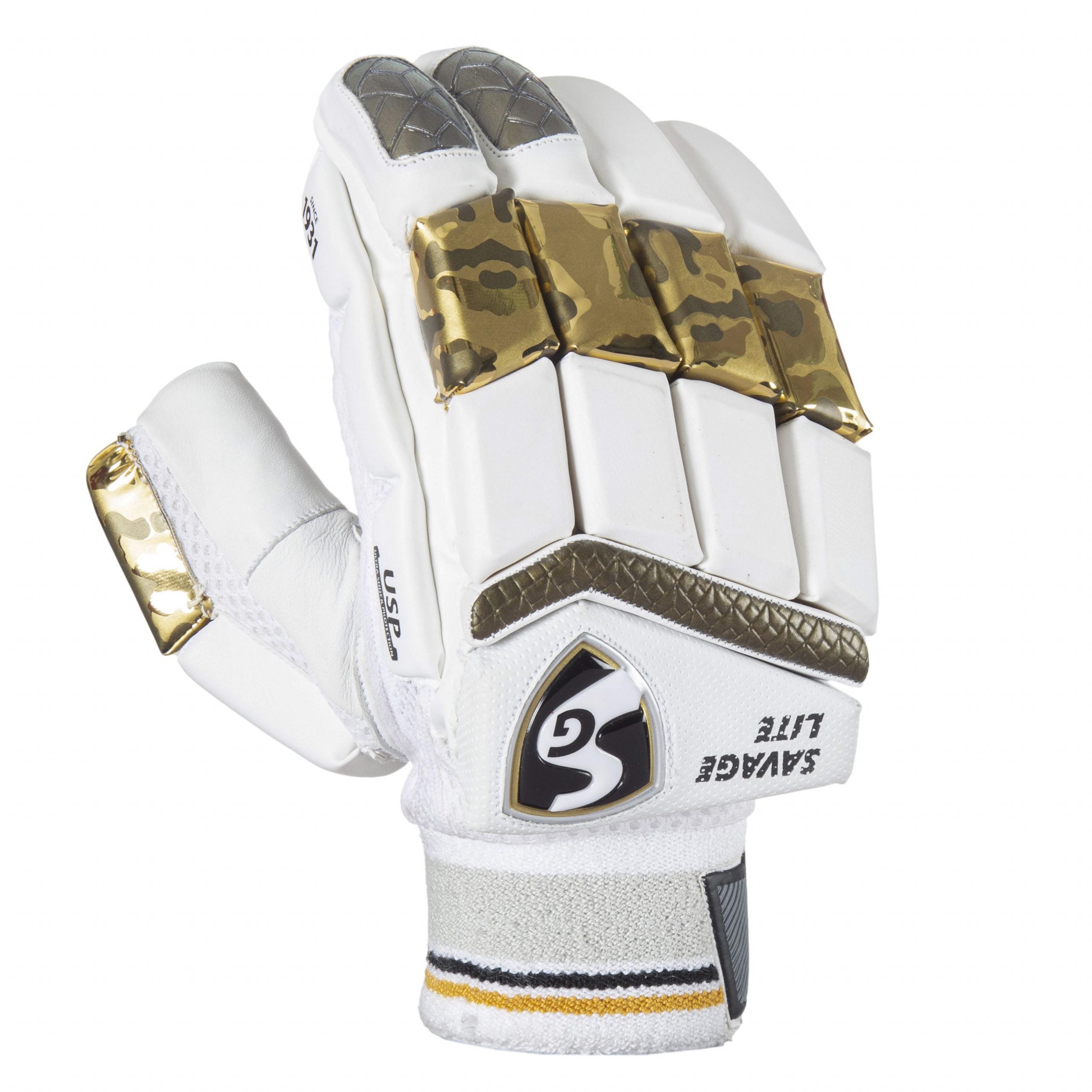 SG Savage Lite Junior / Youth Cricket Batting Gloves Gold Black