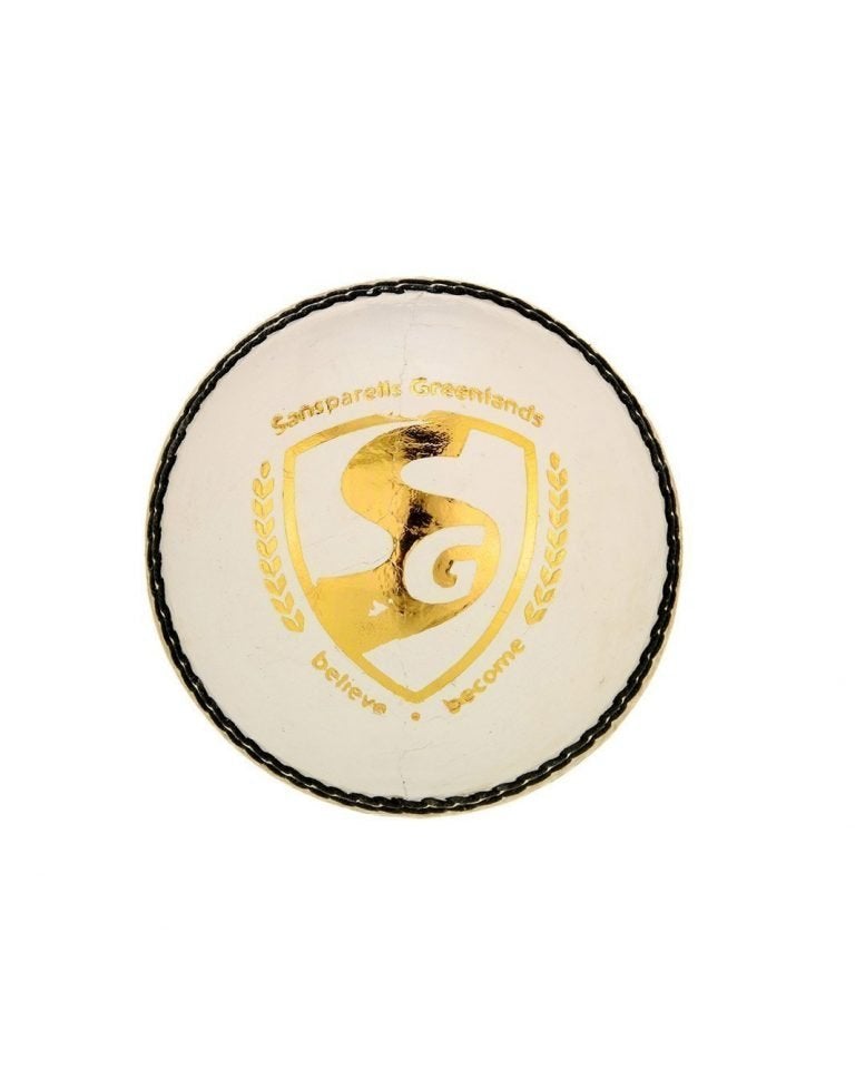 SG Club White Leather Cricket Ball (156g) - Official Weight 4-Piece Ball for T20 and Club Matches