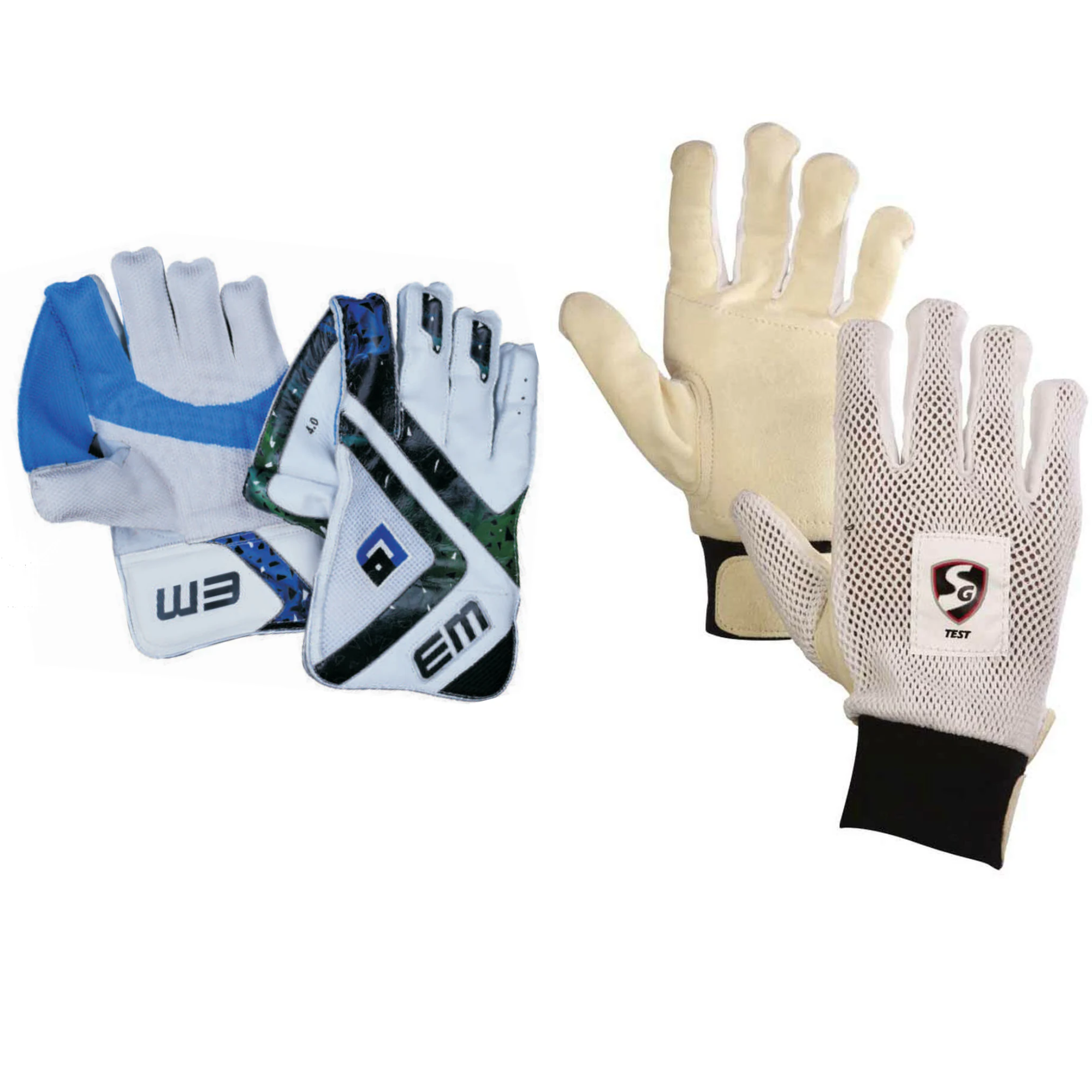 EM GT 4.0 Junior / Youth Wicket Keeping Gloves + SG Test Junior / Youth Cricket Wicket Keeping Inner Gloves