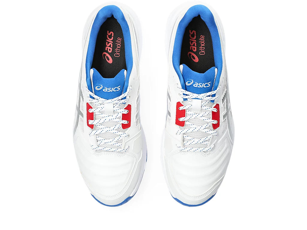 Asics GEL-GULLY 7 - White/Pure Silver Cricket Metal Spike Shoes