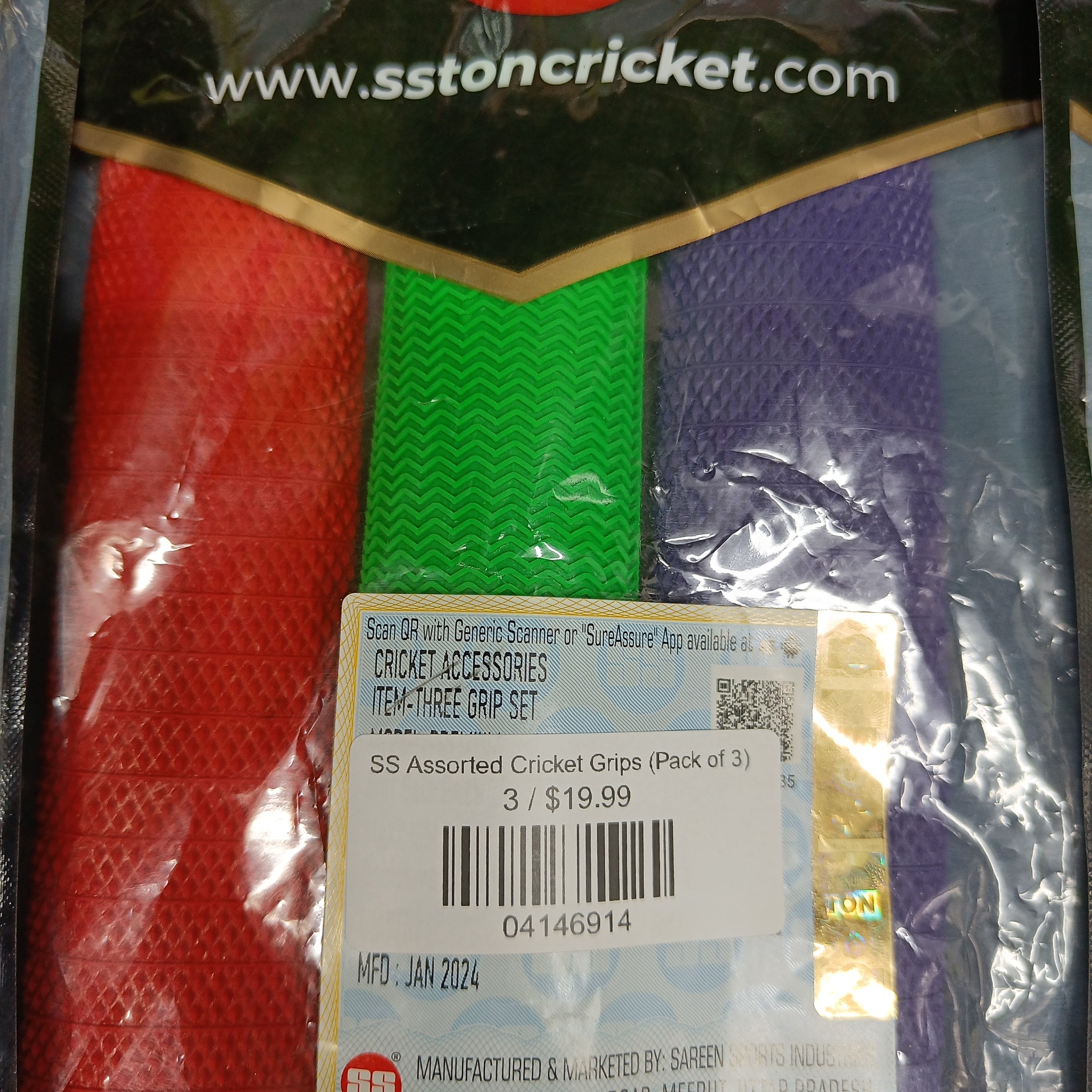 SS Assorted Cricket Grips (Pack of 3)