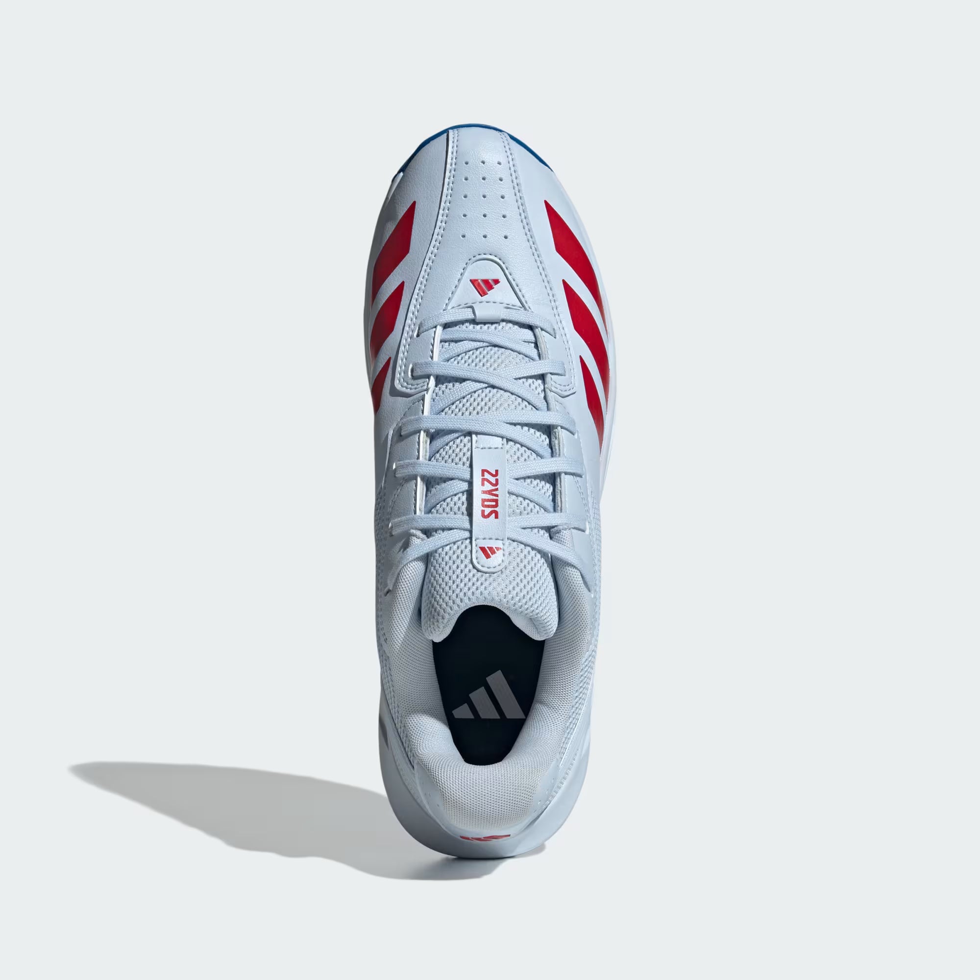 Top view of Adidas 22YDS Cricket Spikes showing breathable mesh upper