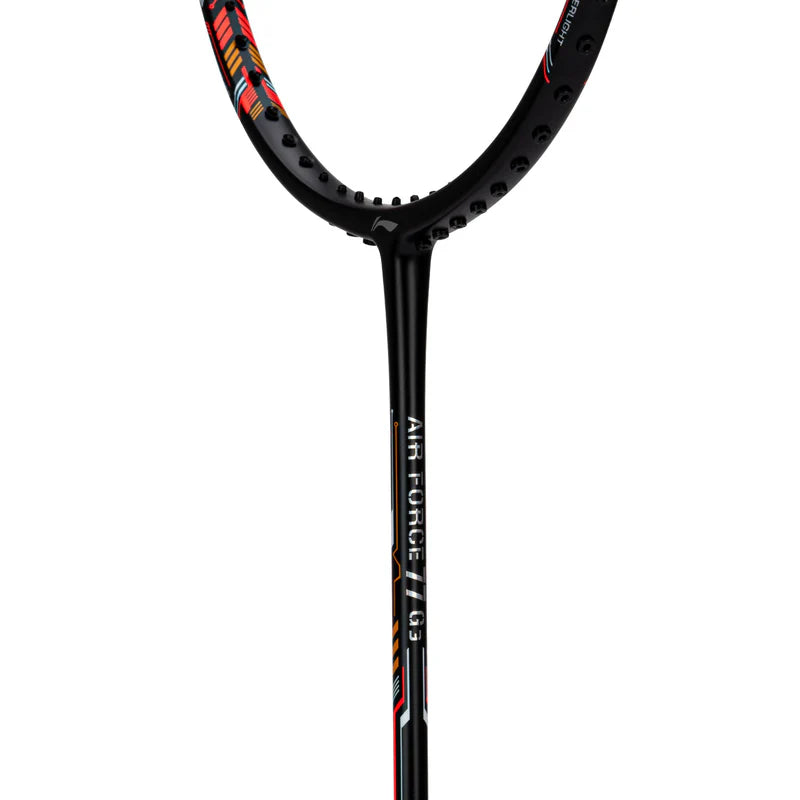 Li-Ning Air Force 77 G3 Badminton Racket Prestrung (Black/Red/Orange)  - Made in China