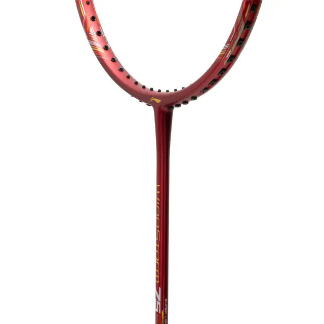 Li-Ning Windstorm 75 S Red/Gold/White Badminton Racket Prestrung - Made in China