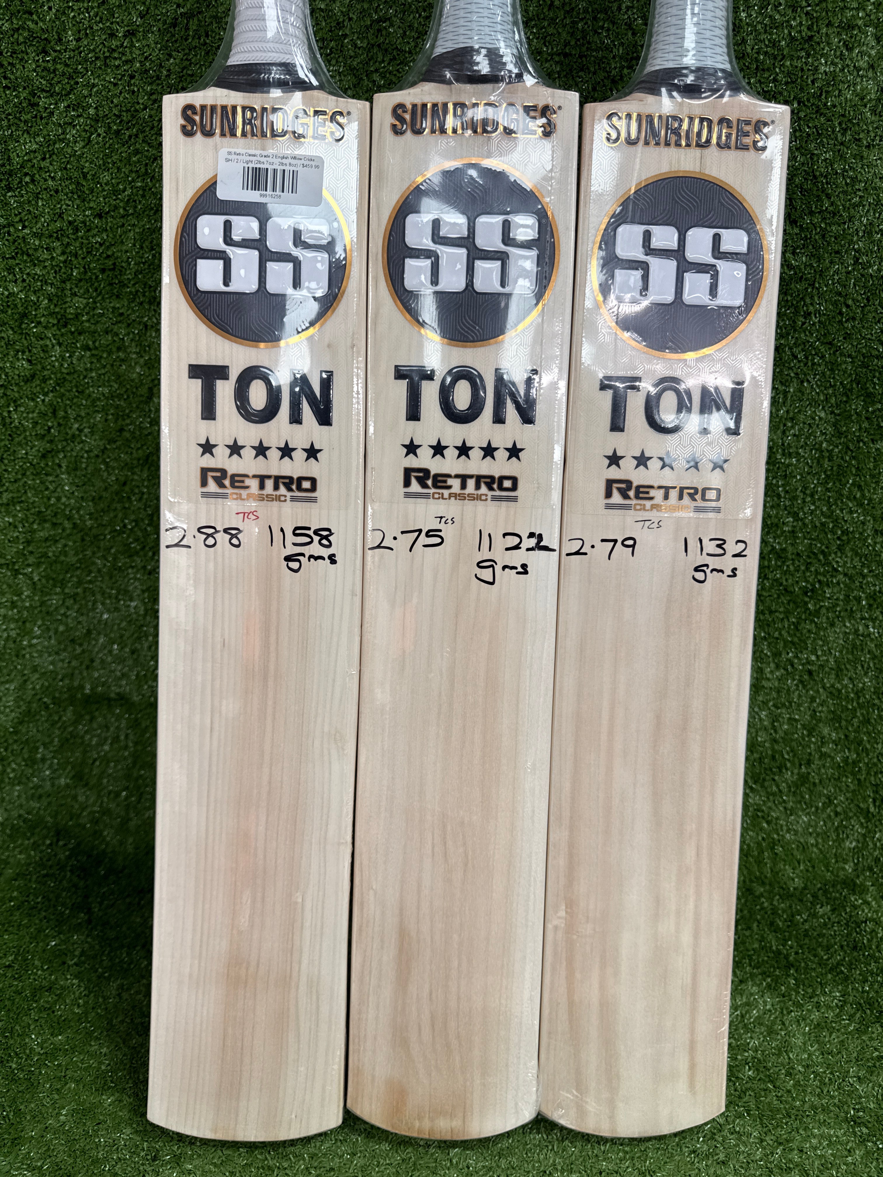 SS Retro Classic Grade 2 English Willow Cricket Bat (SH)