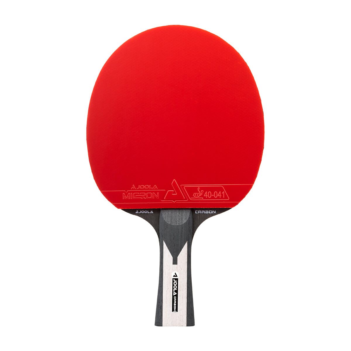 JOOLA Carbon X Pro table tennis racket, red side with MICRON rubber