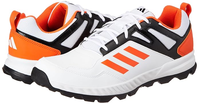 Adidas Cri Rise V2 White/Orange/Black Cricket Shoes