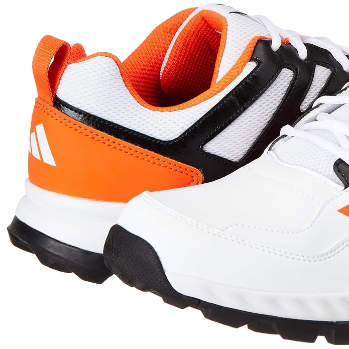 Adidas Cri Rise V2 White/Orange/Black Cricket Shoes