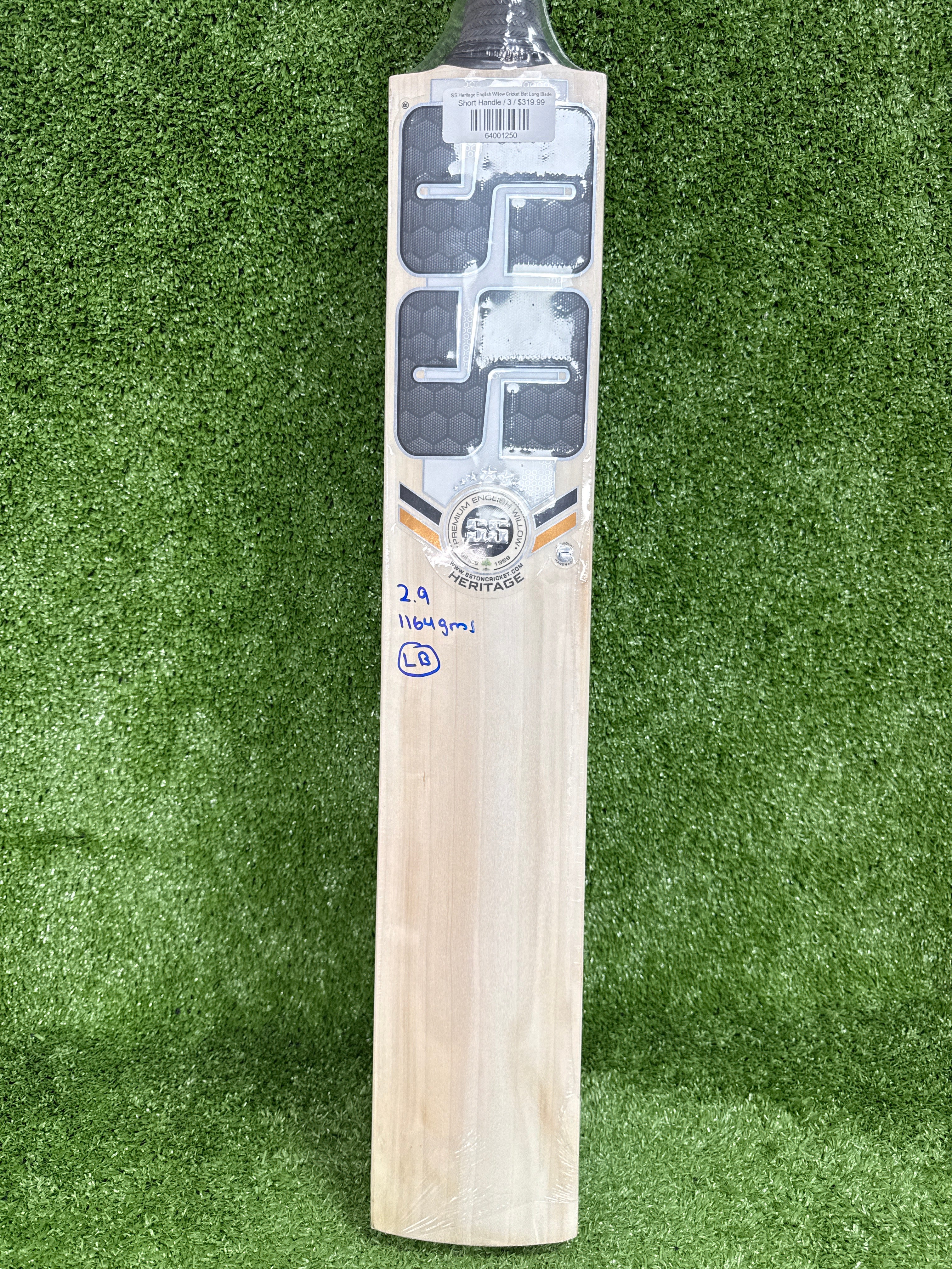 SS Heritage English Willow Cricket Bat Long Blade by SS - side view - TopCricketStore