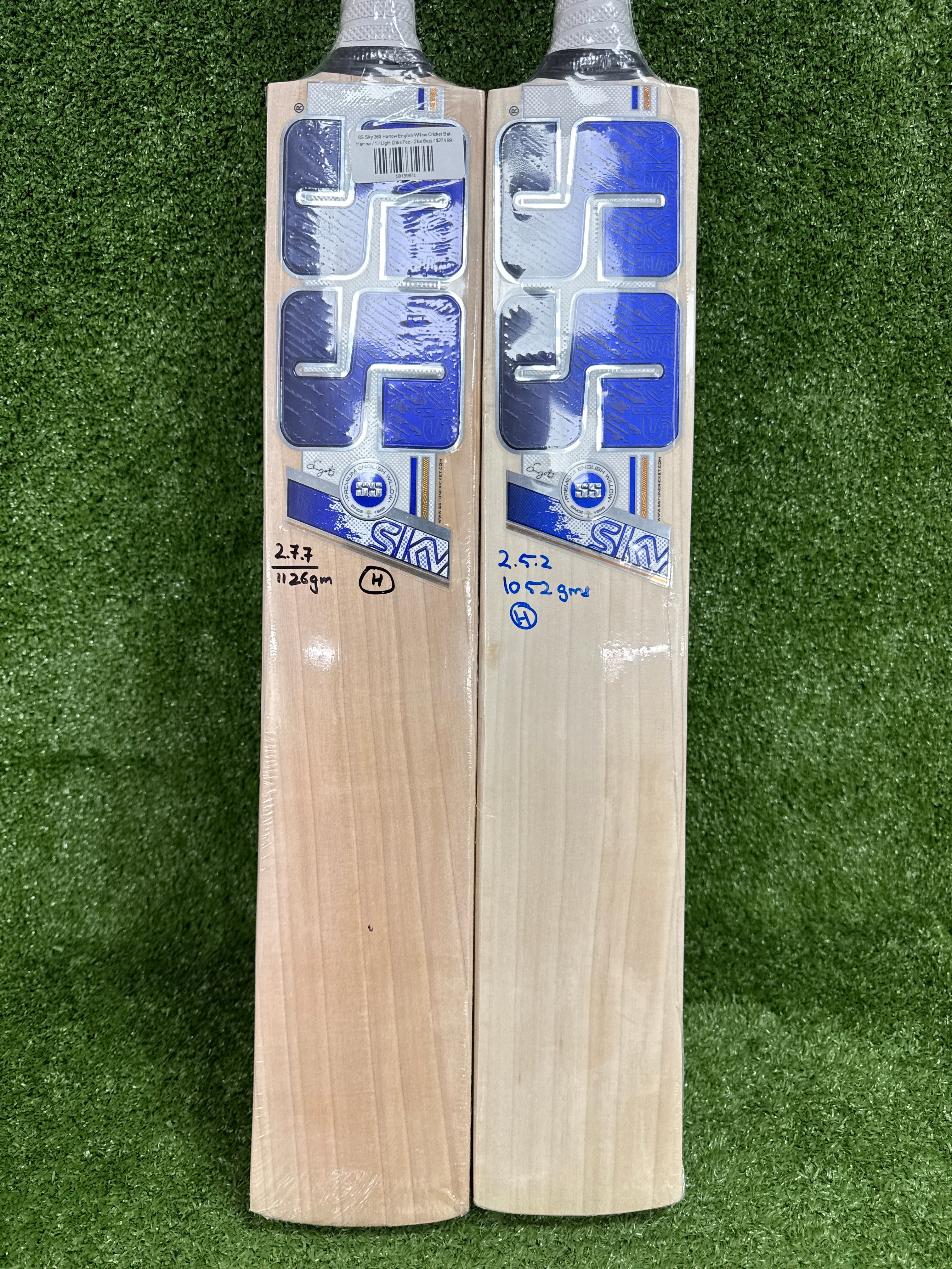 SS Sky 360 English Willow Cricket Bat Harrow by SS - side view - TopCricketStore