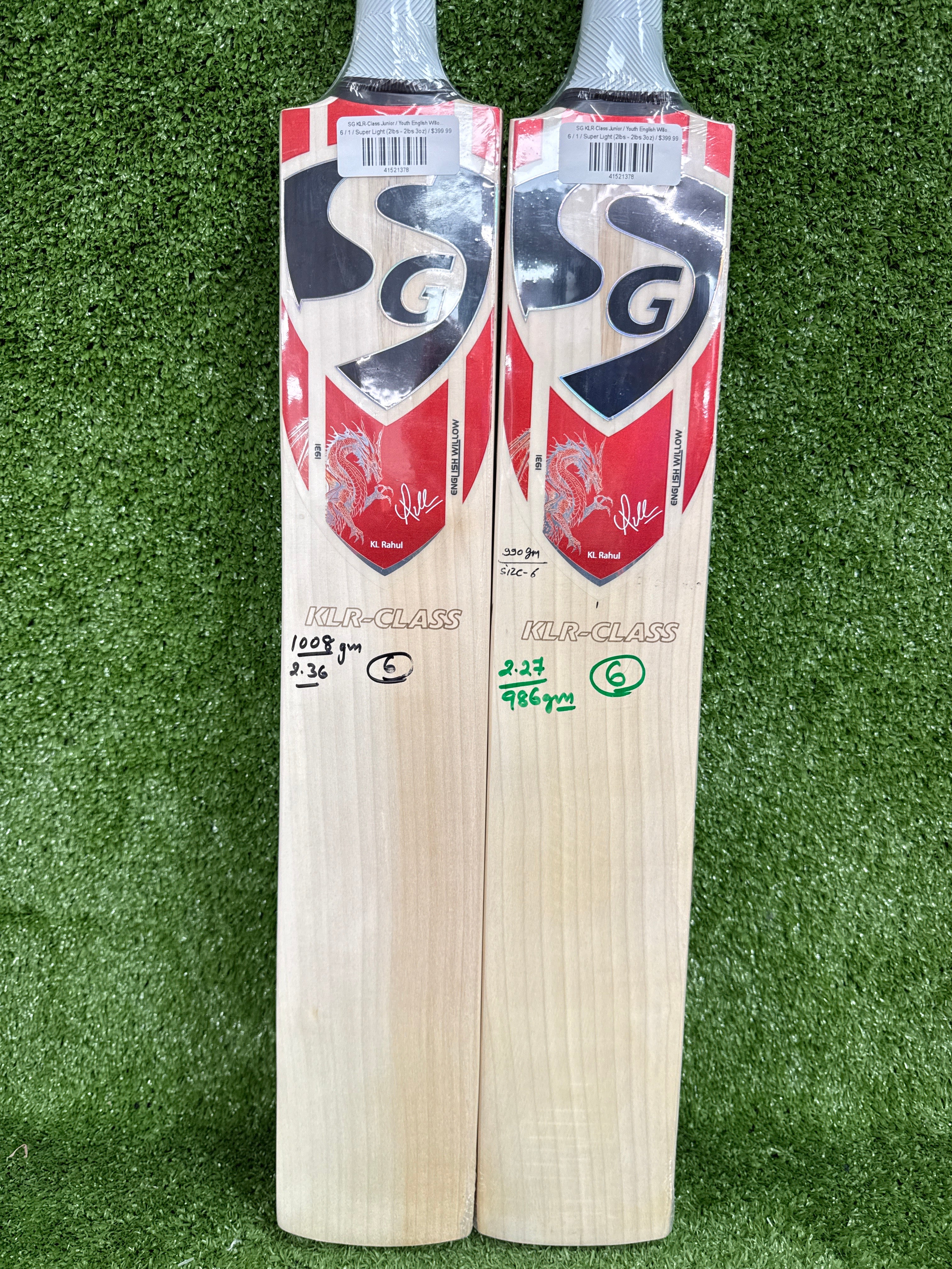 SG KLR-Class Junior / Youth English Willow Players Cricket Bat