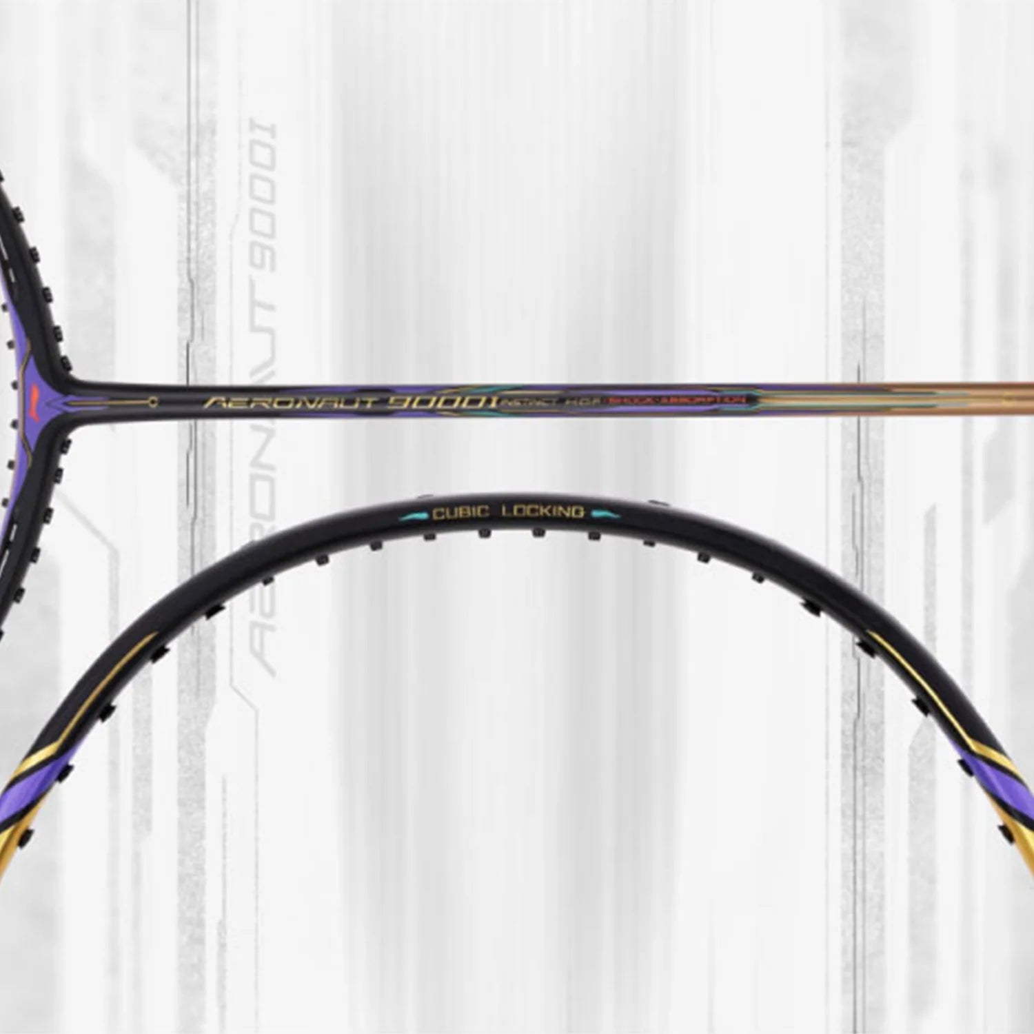 Li-Ning Aeronaut 9000 I Black/Gold Badminton Racket Unstrung - Made in China