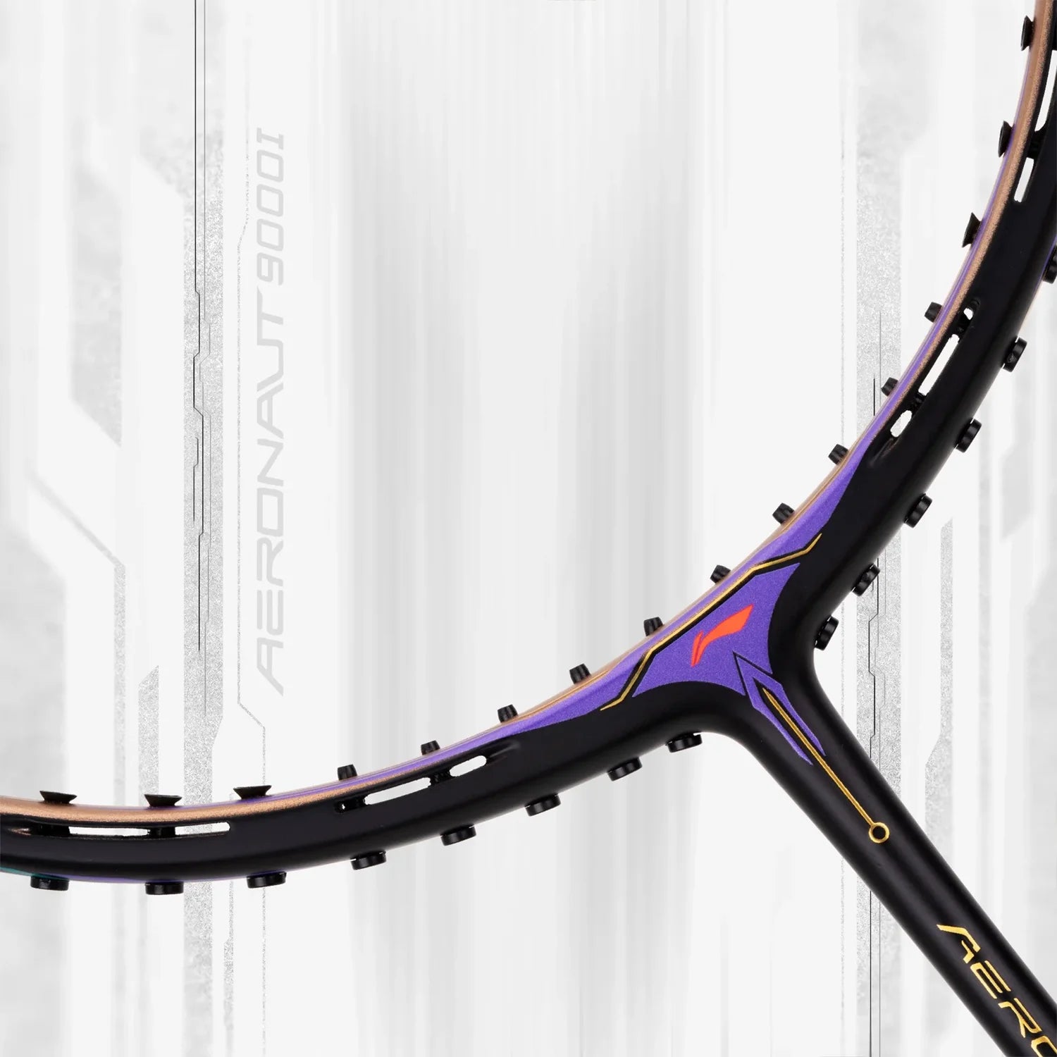 Li-Ning Aeronaut 9000 I Black/Gold Badminton Racket Unstrung - Made in China
