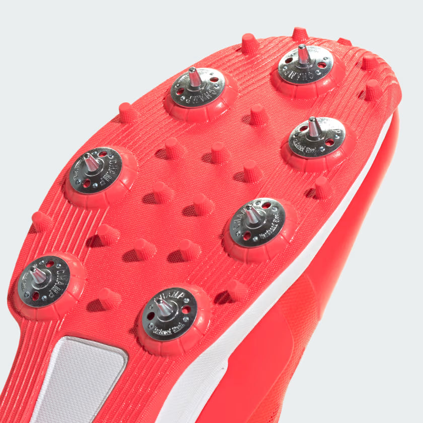 Adidas 22YDS Lucid Red / Zero Metalic / Lucid Red Cricket Metal Spike Shoes by Adidas - view 7 - TopCricketStore