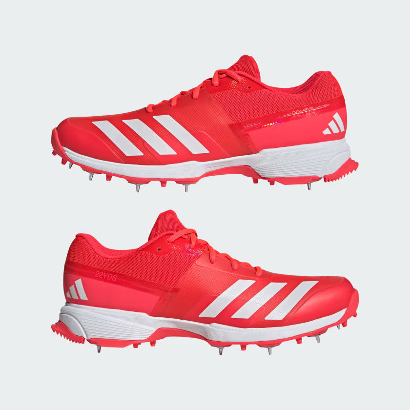 Adidas 22YDS Lucid Red / Zero Metalic / Lucid Red Cricket Metal Spike Shoes by Adidas - view 8 - TopCricketStore