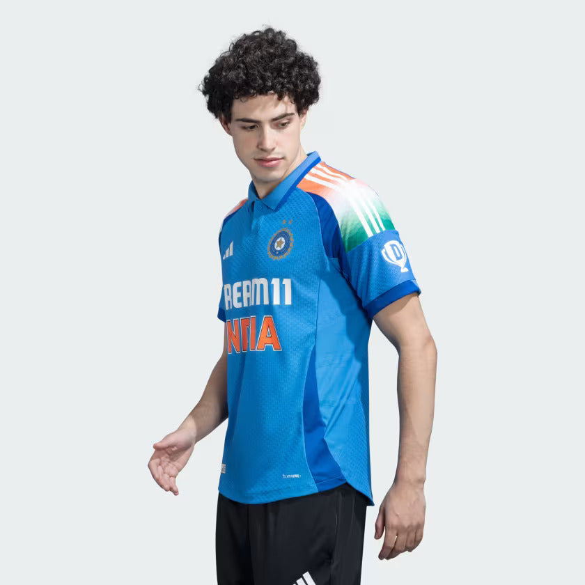 Adidas India Cricket One Day International Player Jersey True Blue