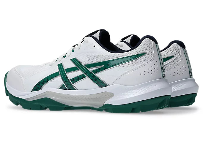 ASICS GEL-Peake 3 Cricket Shoes - Rubber Spikes (White/Jasper Green)